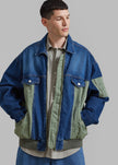 Nash Denim Color-Block Jacket - Blue