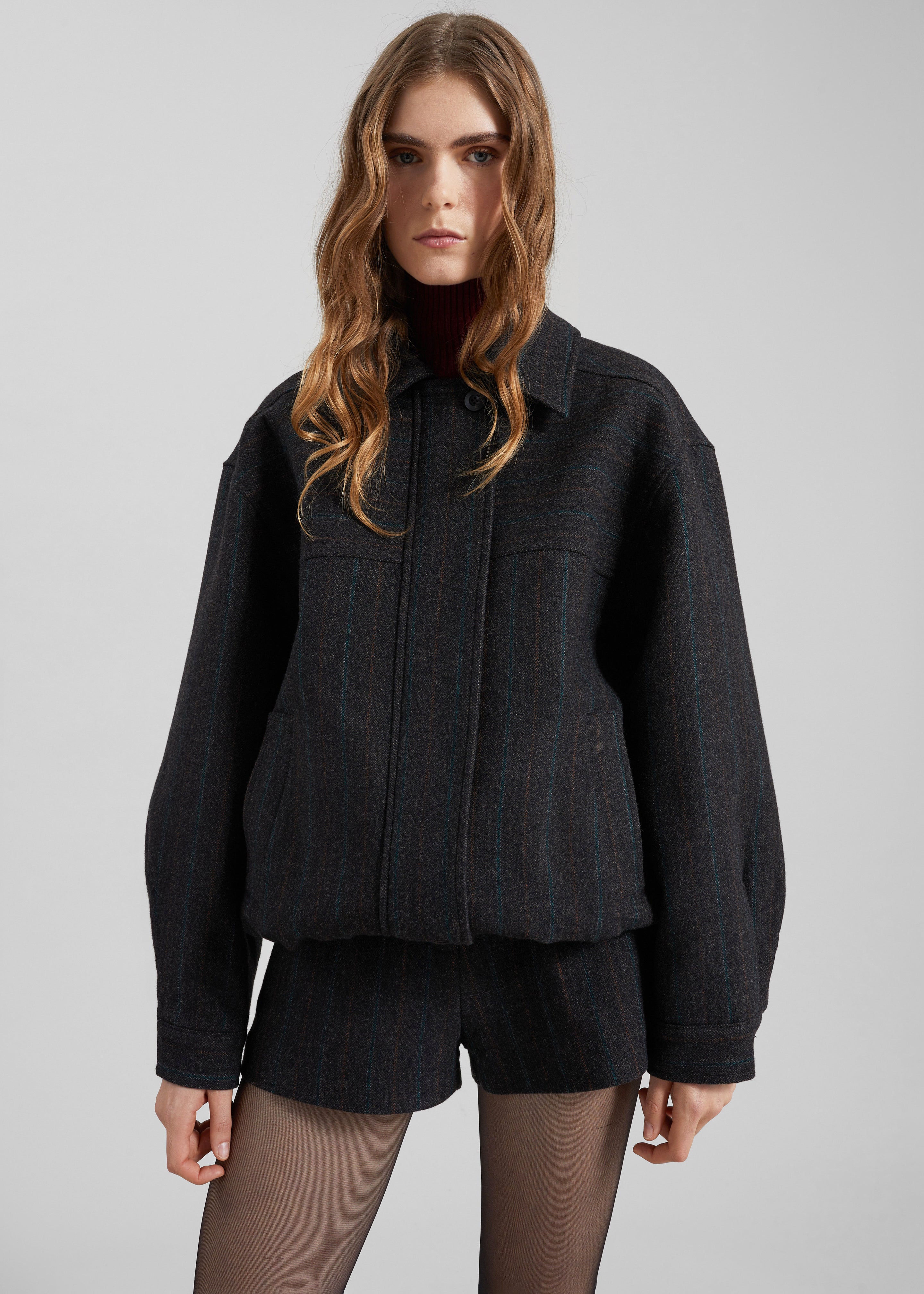 MS WINDBLOCK KNIT BLOUSON ブラック L Men's Crinkled-nylon jacket with piping | Black | Diesel