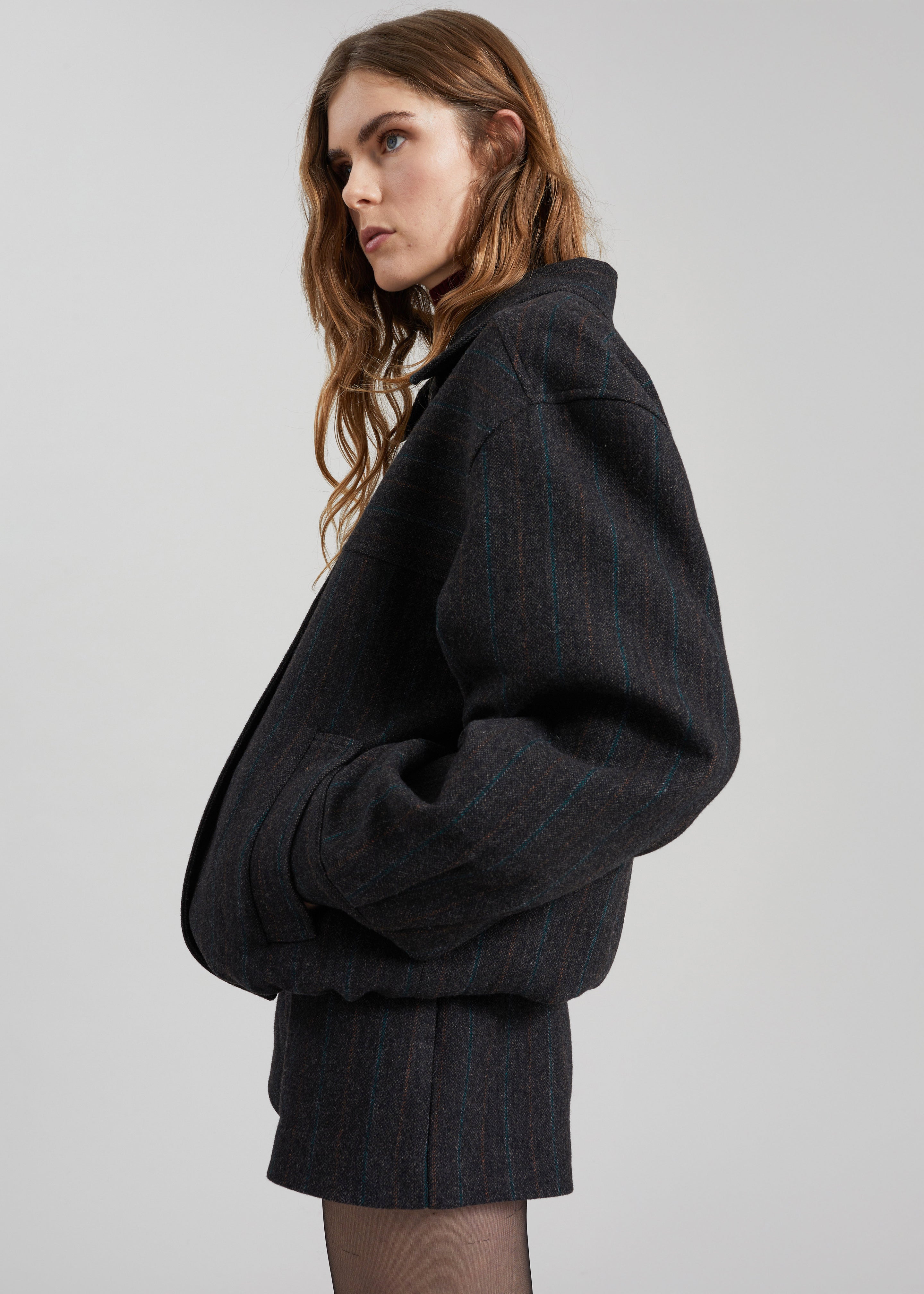 Natick Blouson Jacket - Charcoal Multi Stripe – The Frankie Shop
