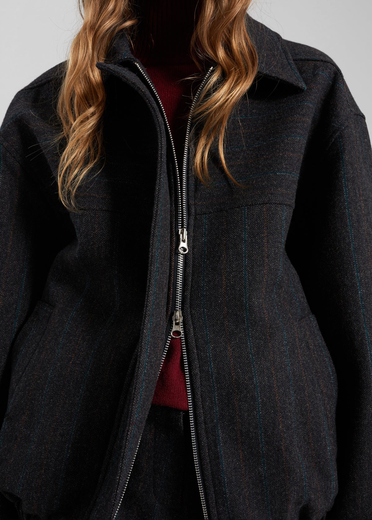 Natick Blouson Jacket - Charcoal Multi Stripe - 4