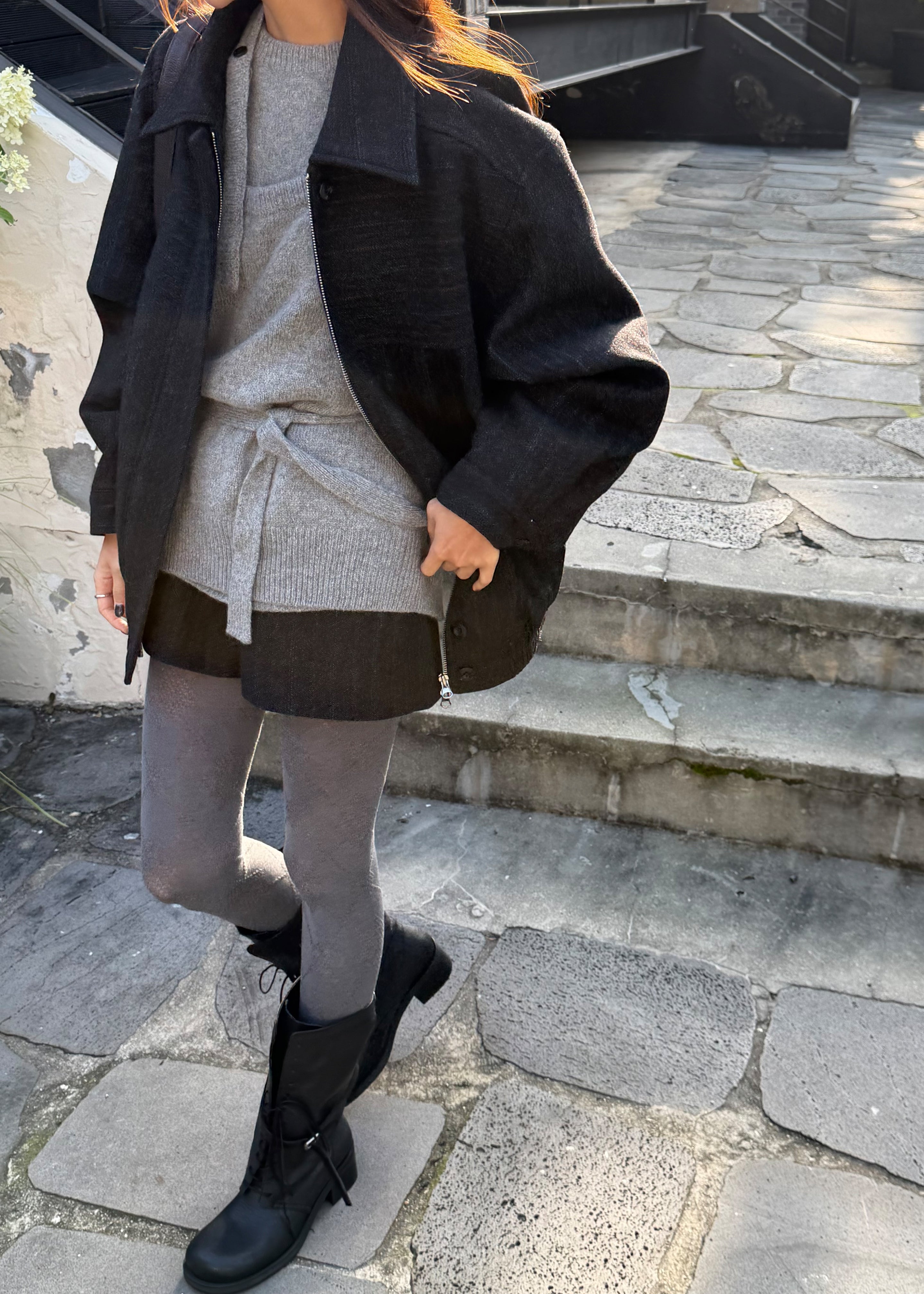 Natick Blouson Jacket - Charcoal Multi Stripe - 10