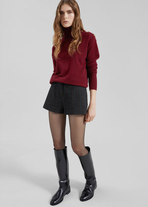 Natick Hot Pants - Charcoal Multi Stripe