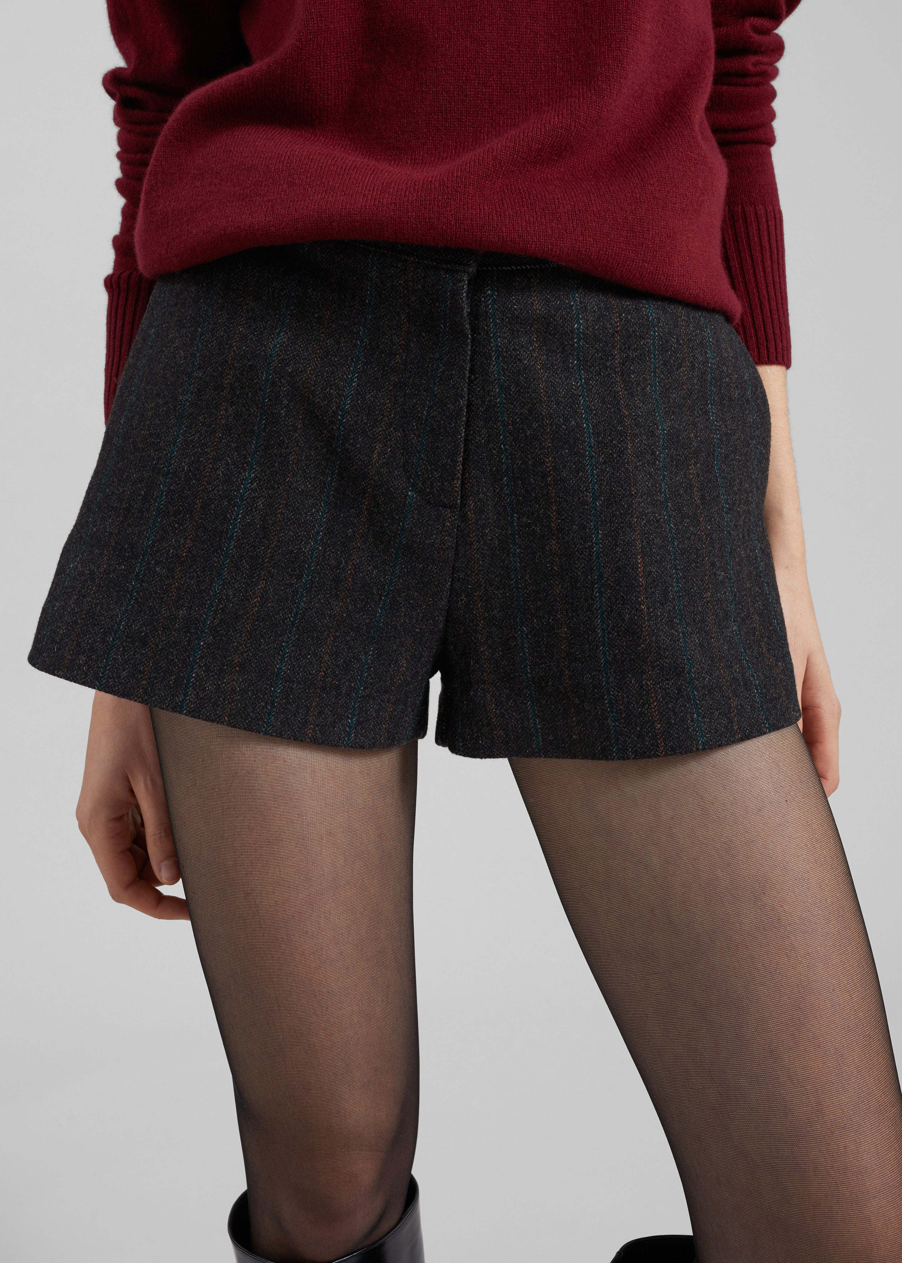 Natick Hot Pants - Charcoal Multi Stripe - 3