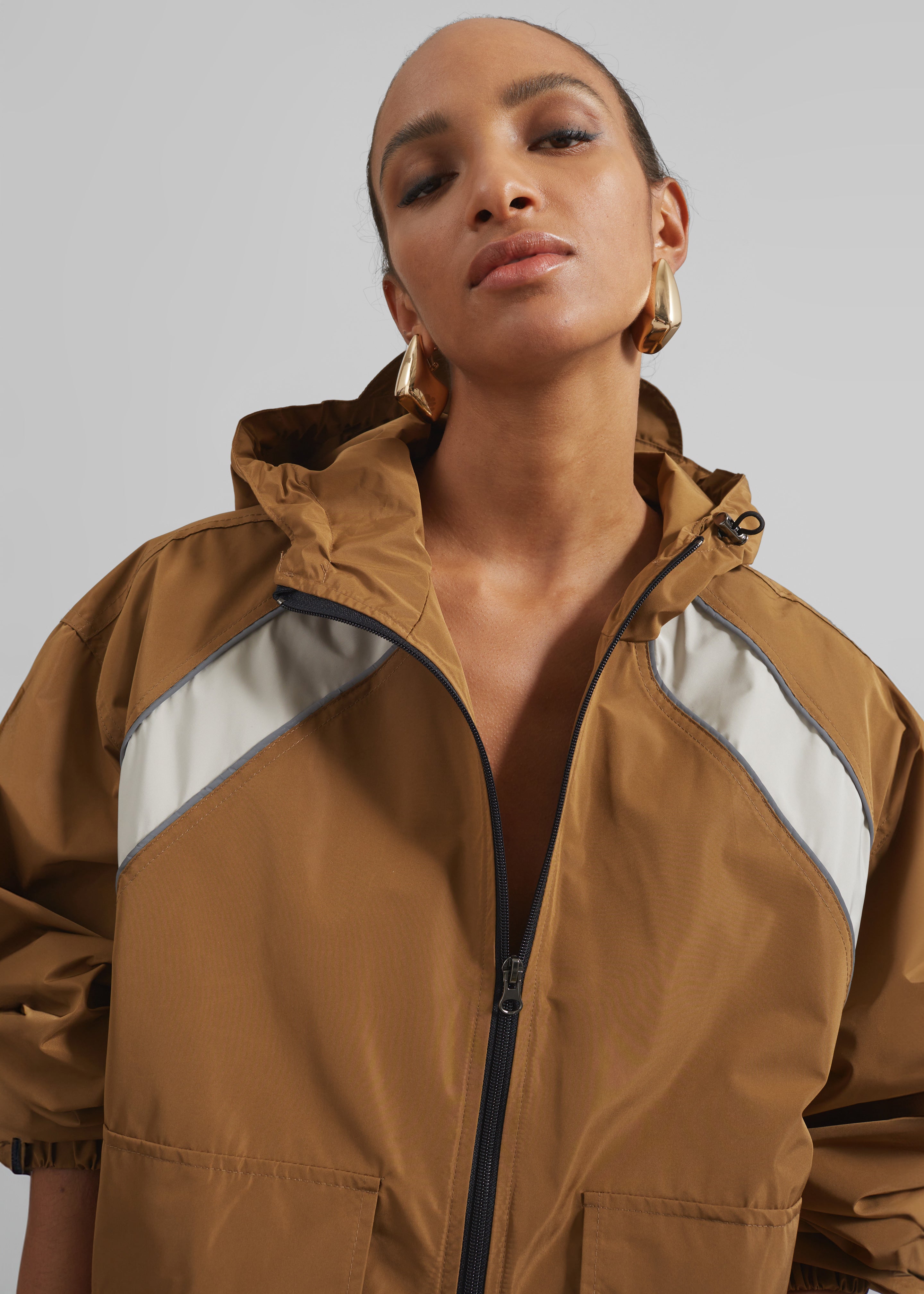 Navan Windbreaker Cargo Jacket - Brown – The Frankie Shop