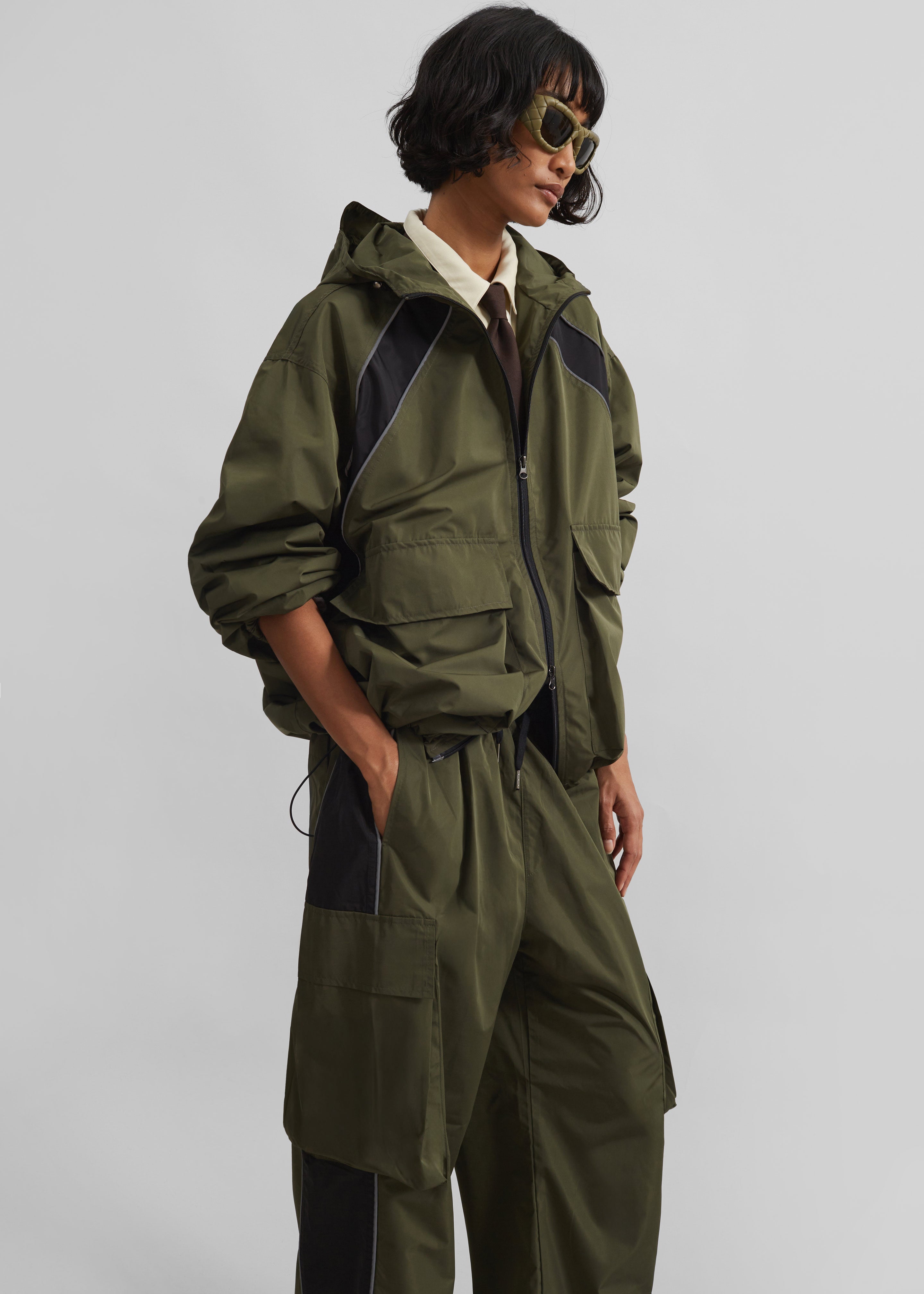 Navan Windbreaker Cargo Jacket - Khaki – The Frankie Shop