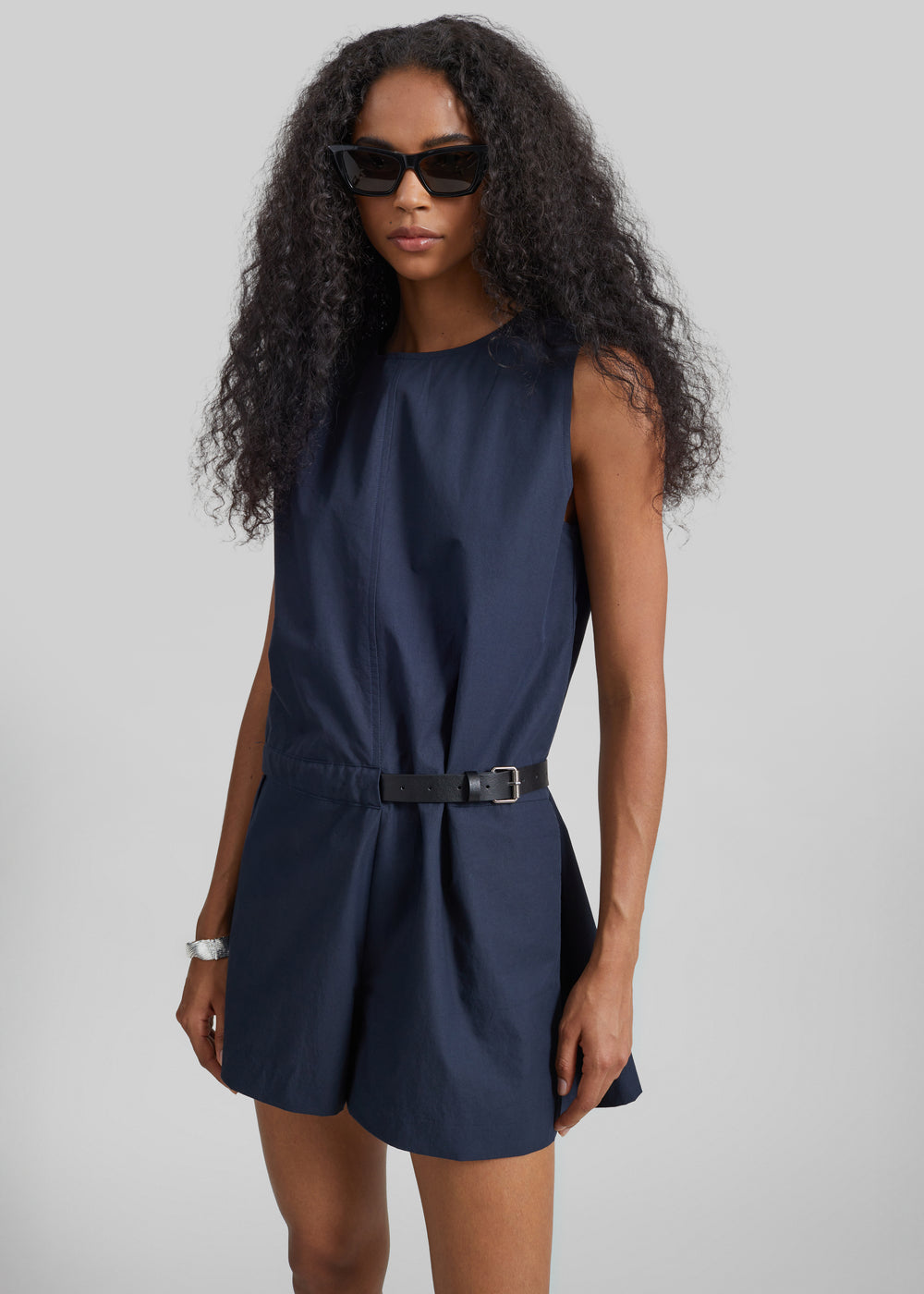 Naxos Belted Romper - Navy - 1