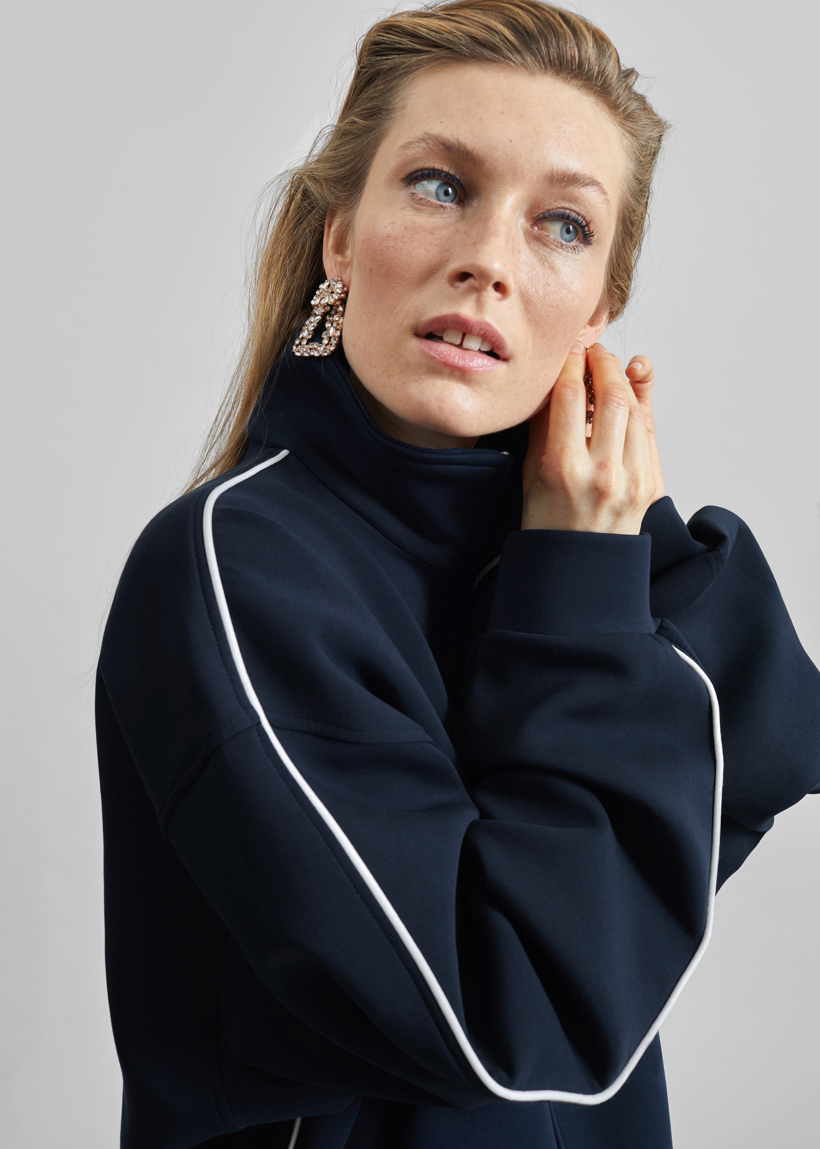 Nayen Zip-Up Jacket - Navy – The Frankie Shop