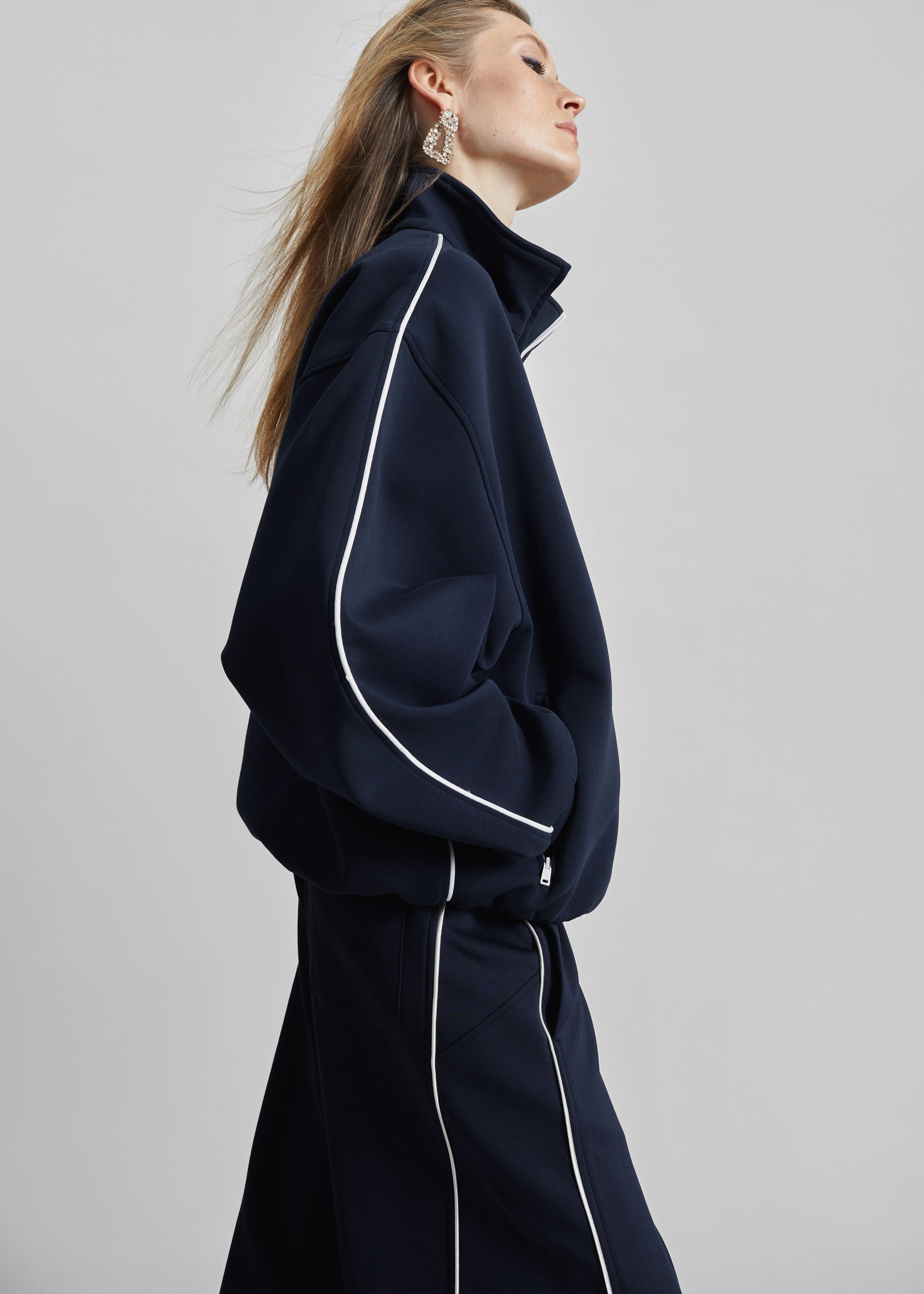 Nayen Zip-Up Jacket - Navy – The Frankie Shop
