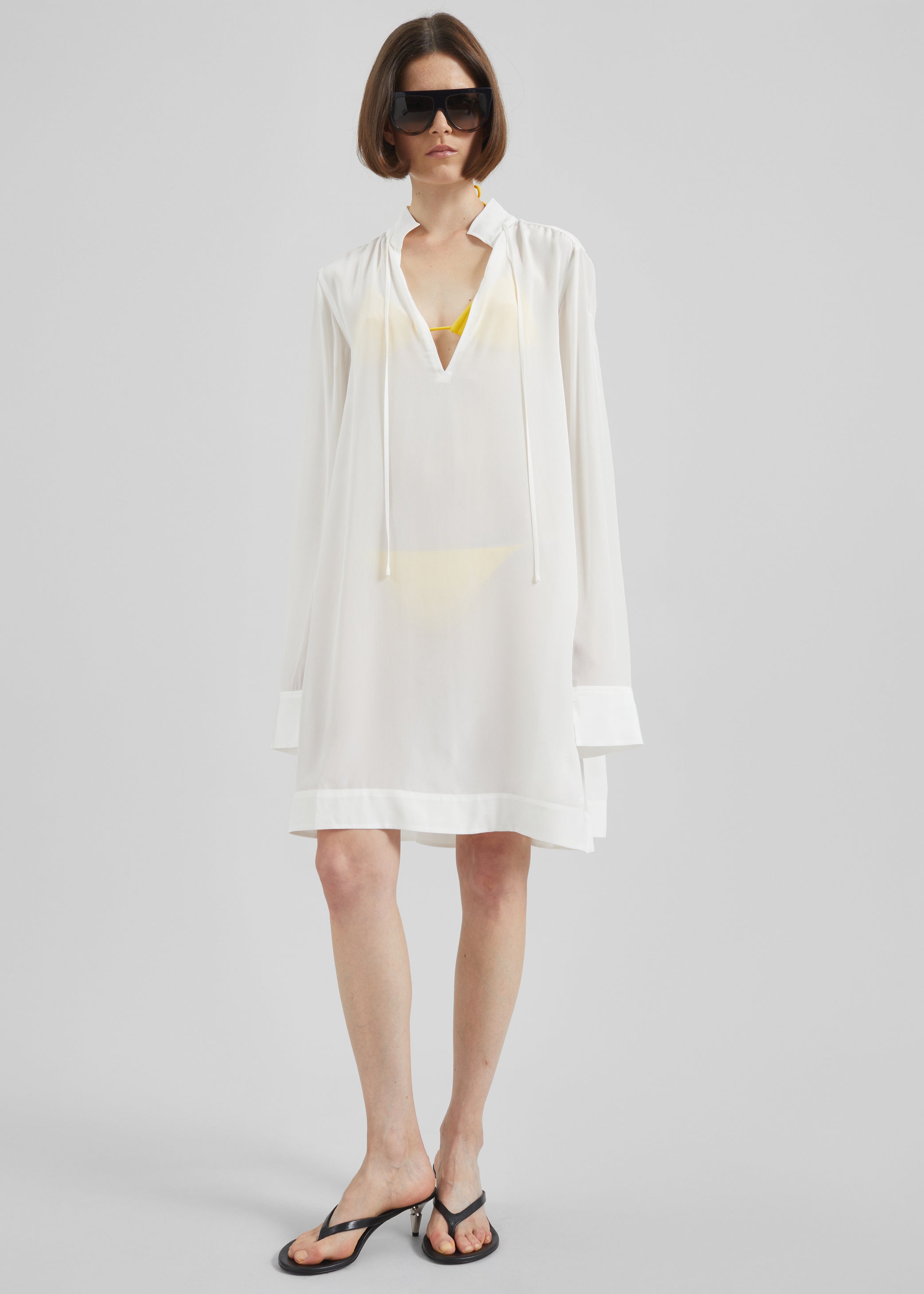 Shop the look image for Nazare Fluid Shirt Dress - White
