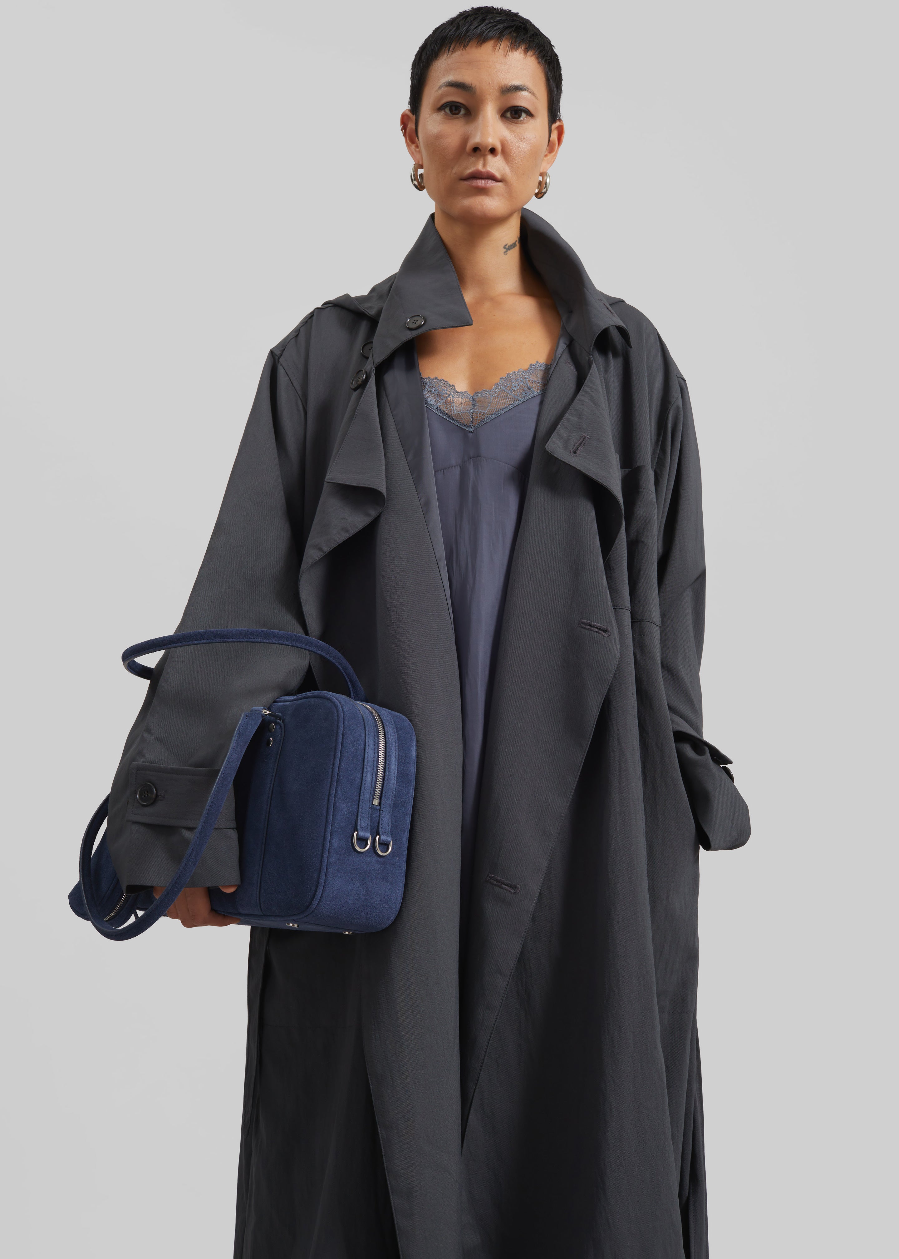 Neasden Hooded Trench Coat - Storm Grey – The Frankie Shop