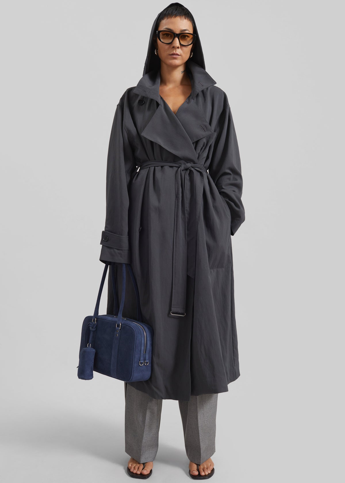 Neasden Hooded Trench Coat - Storm Grey - 2