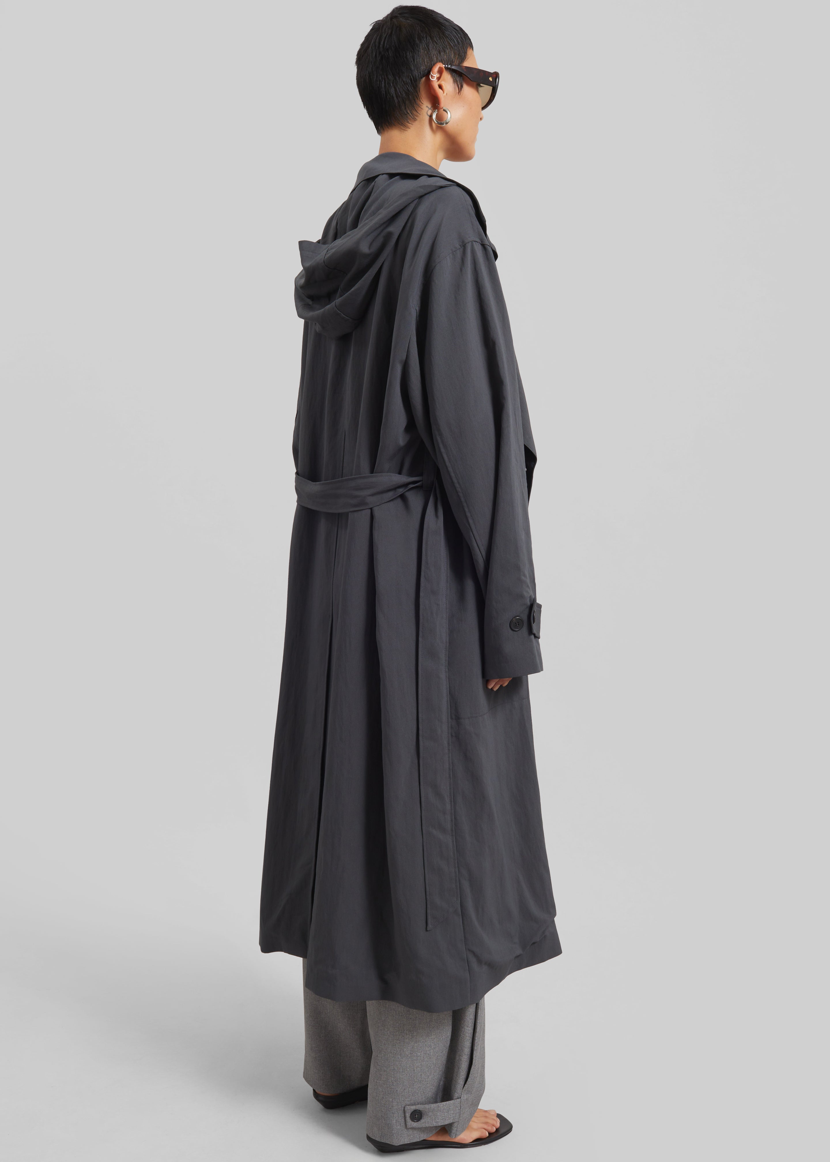 Neasden Hooded Trench Coat - Storm Grey – The Frankie Shop