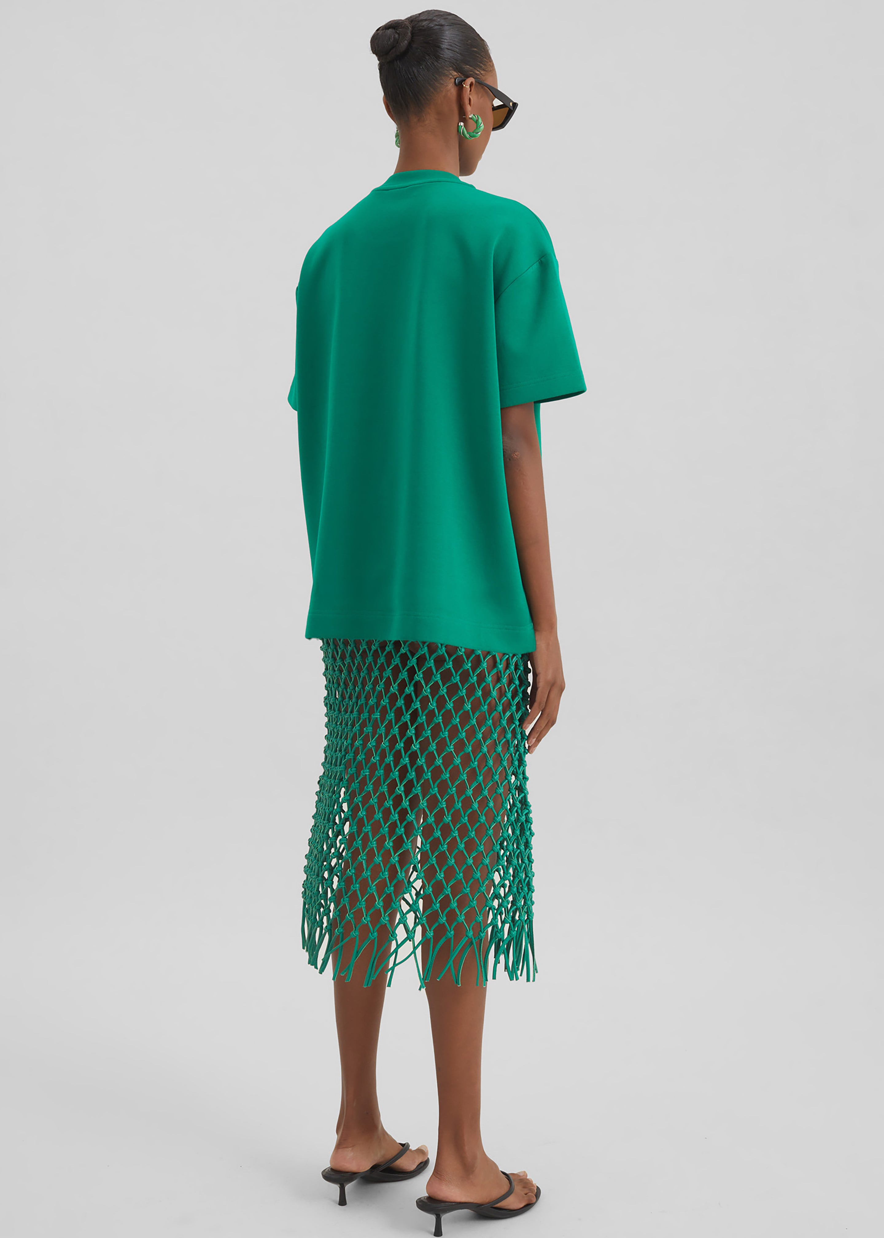 Nelaya Leather Macrame Skirt - Emerald – The Frankie Shop
