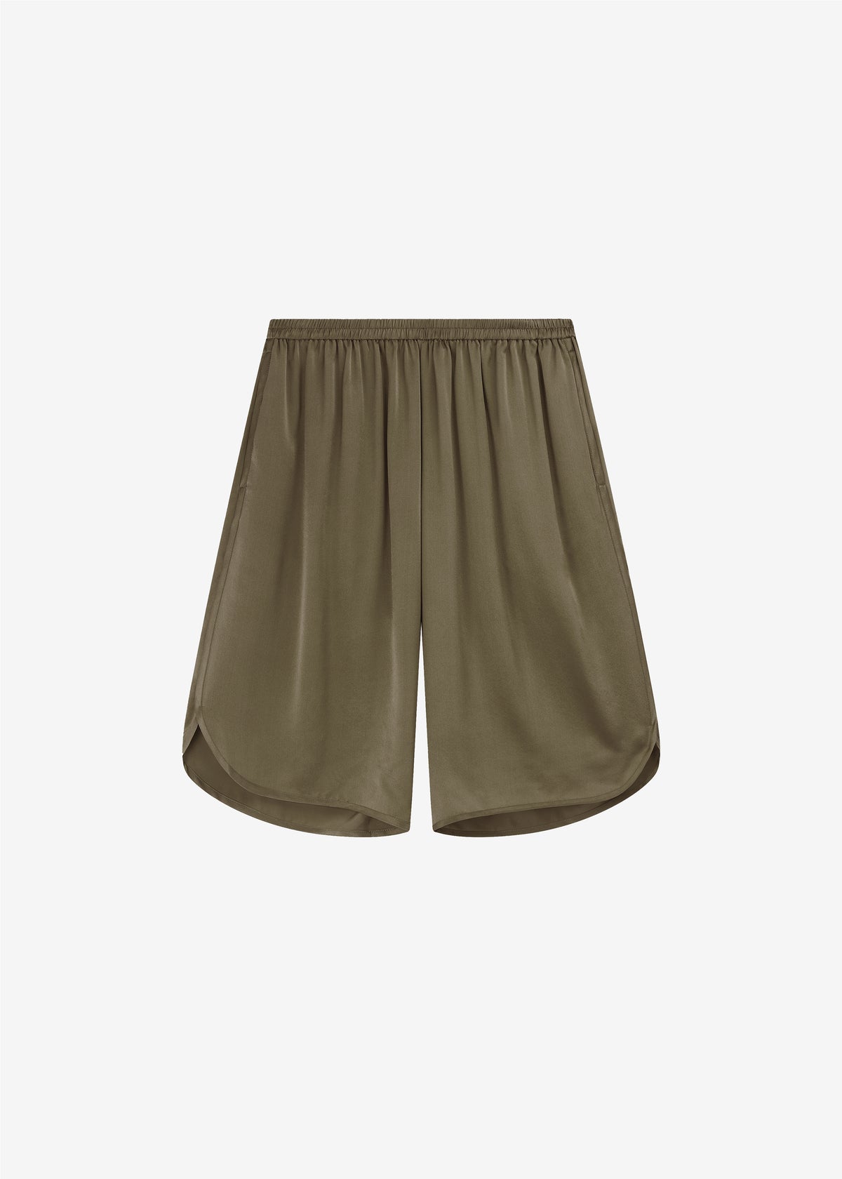 Nelis Silk Bermuda Shorts - Olive - 5