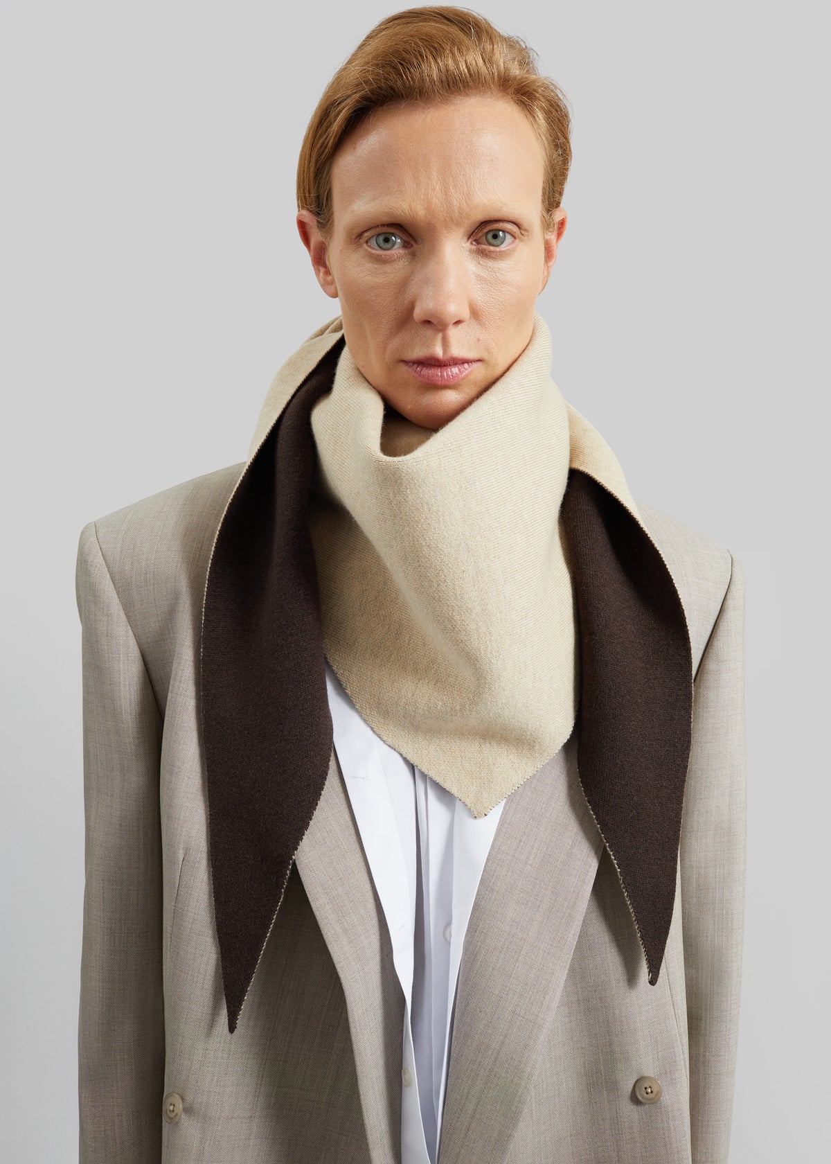 Nella Reversible Scarf - Beige/Brown