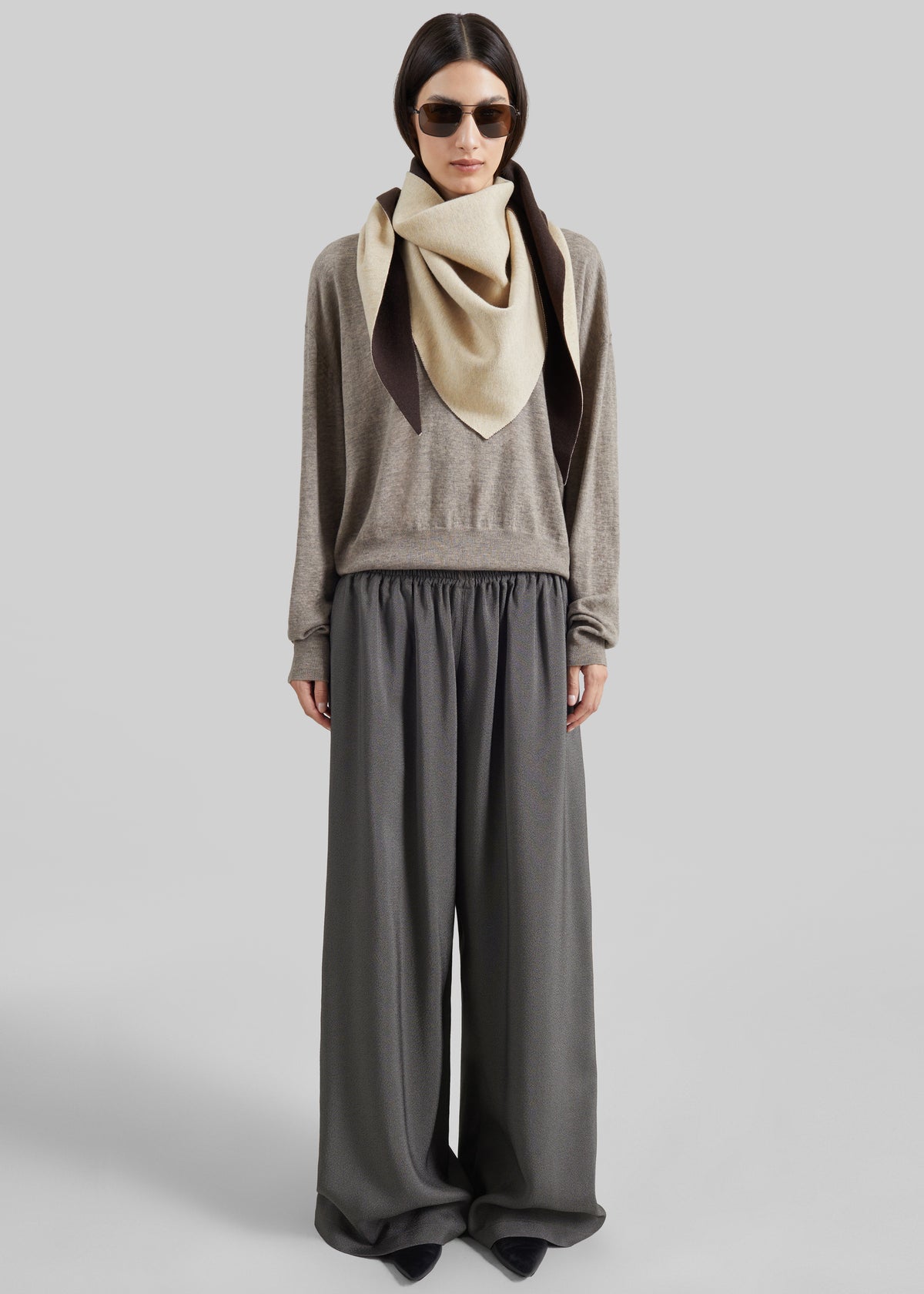 Nella Reversible Scarf - Beige/Brown