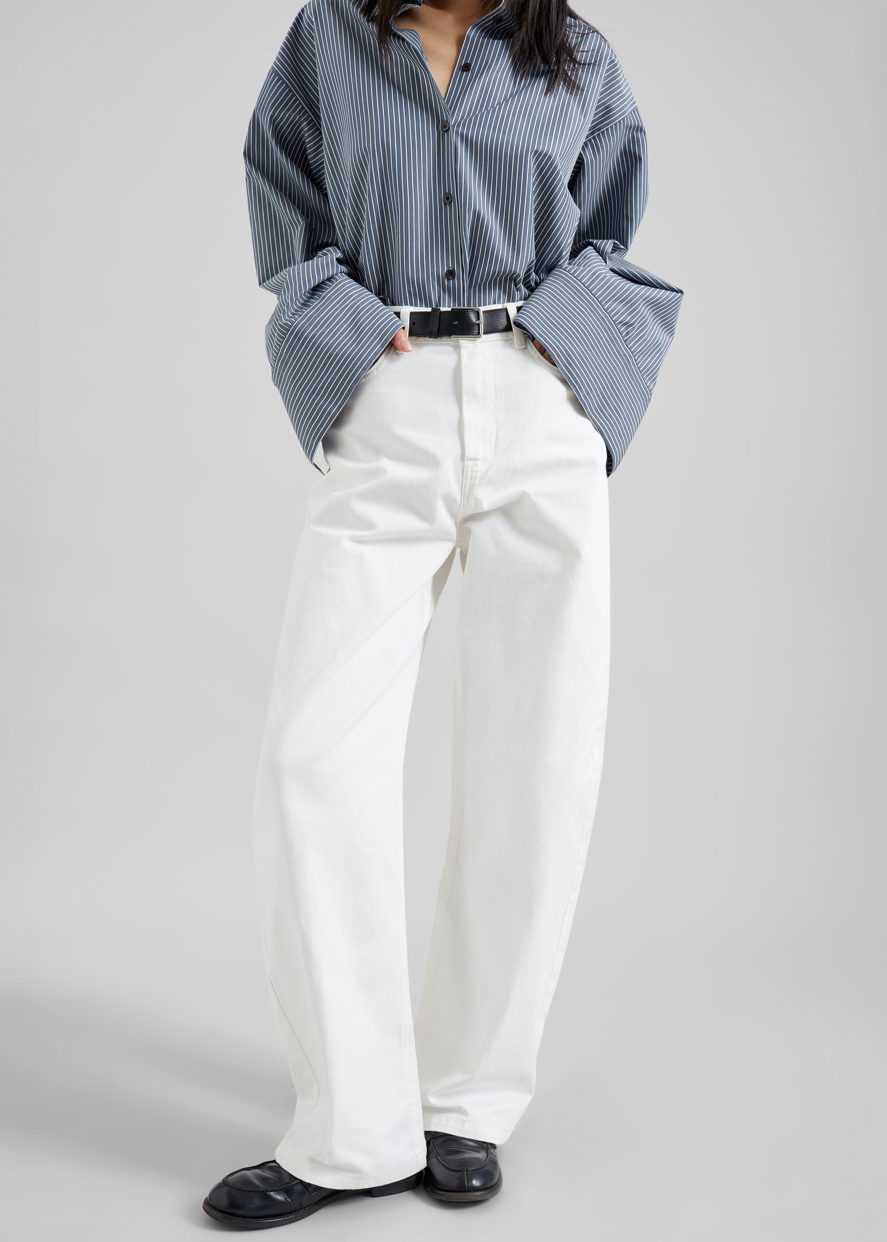 Nelton Barrel Leg Jeans - White - 3