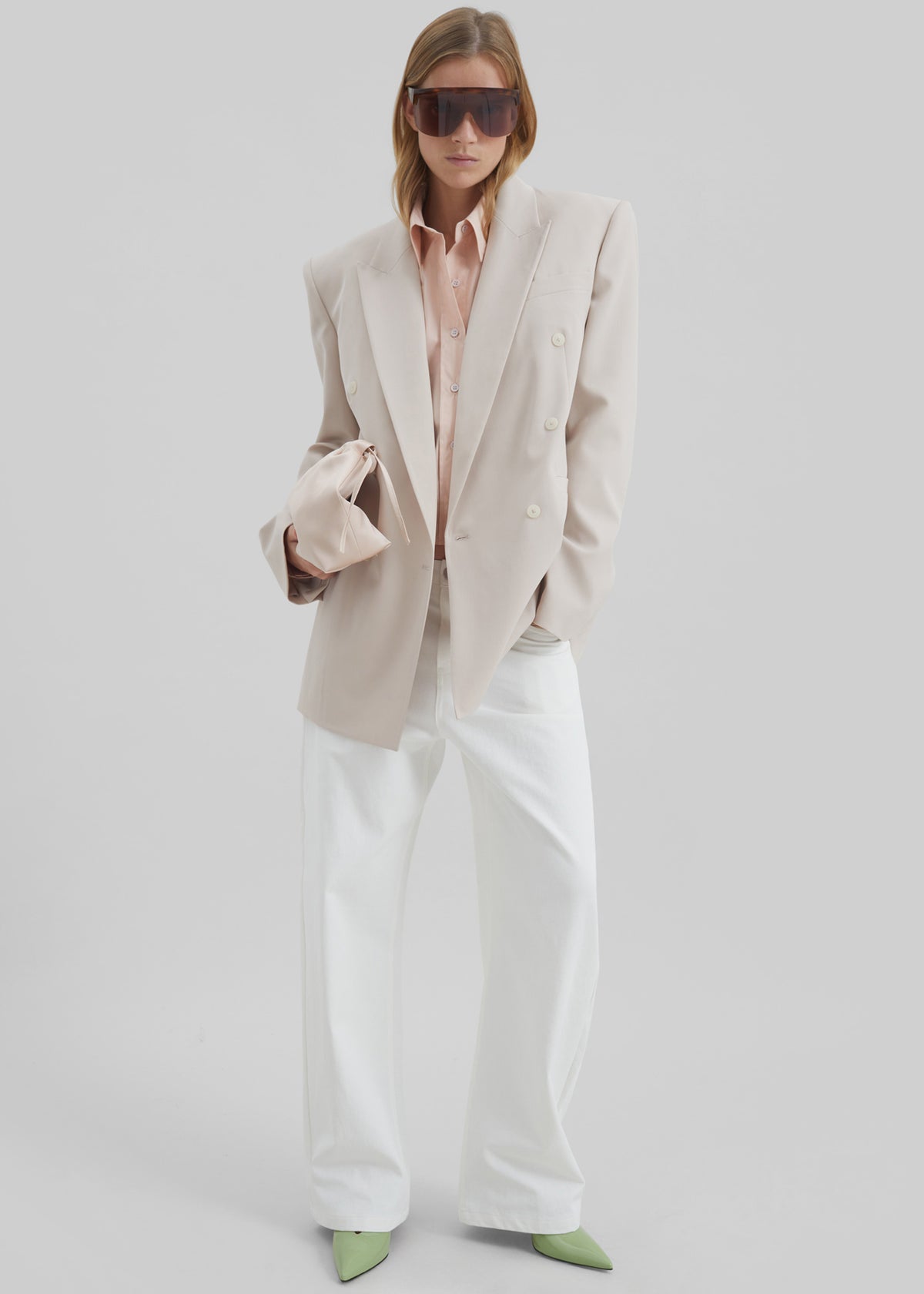 Nelton Barrel Leg Jeans - White - 1