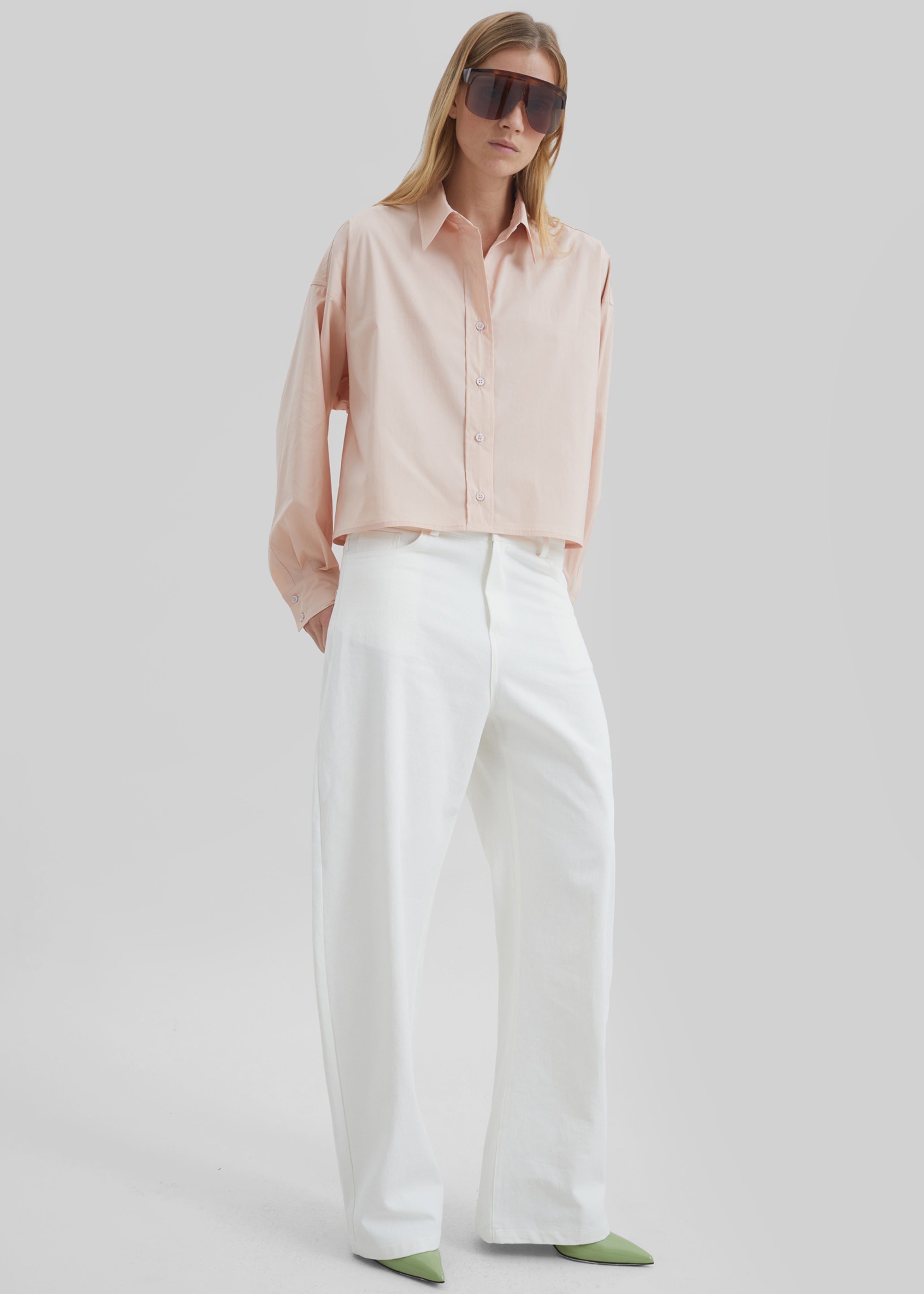 Nelton Barrel Leg Jeans - White - 7