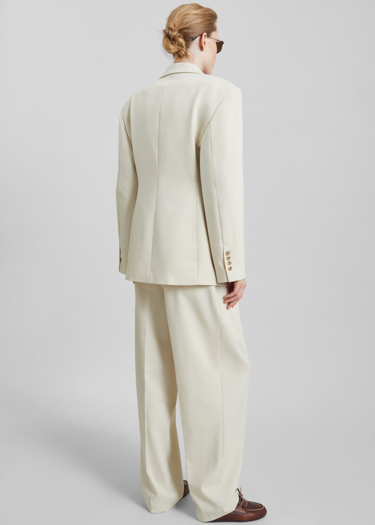 Neria Double Breasted Blazer - Light Beige - 7