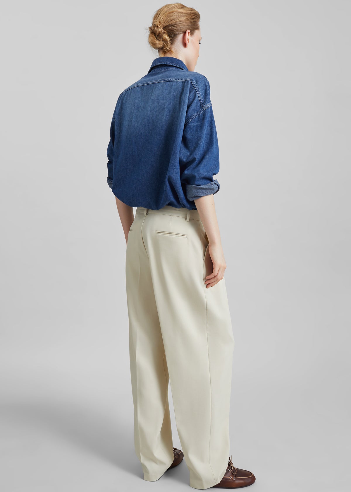 Neria Pleated Trousers - Light Beige - 6