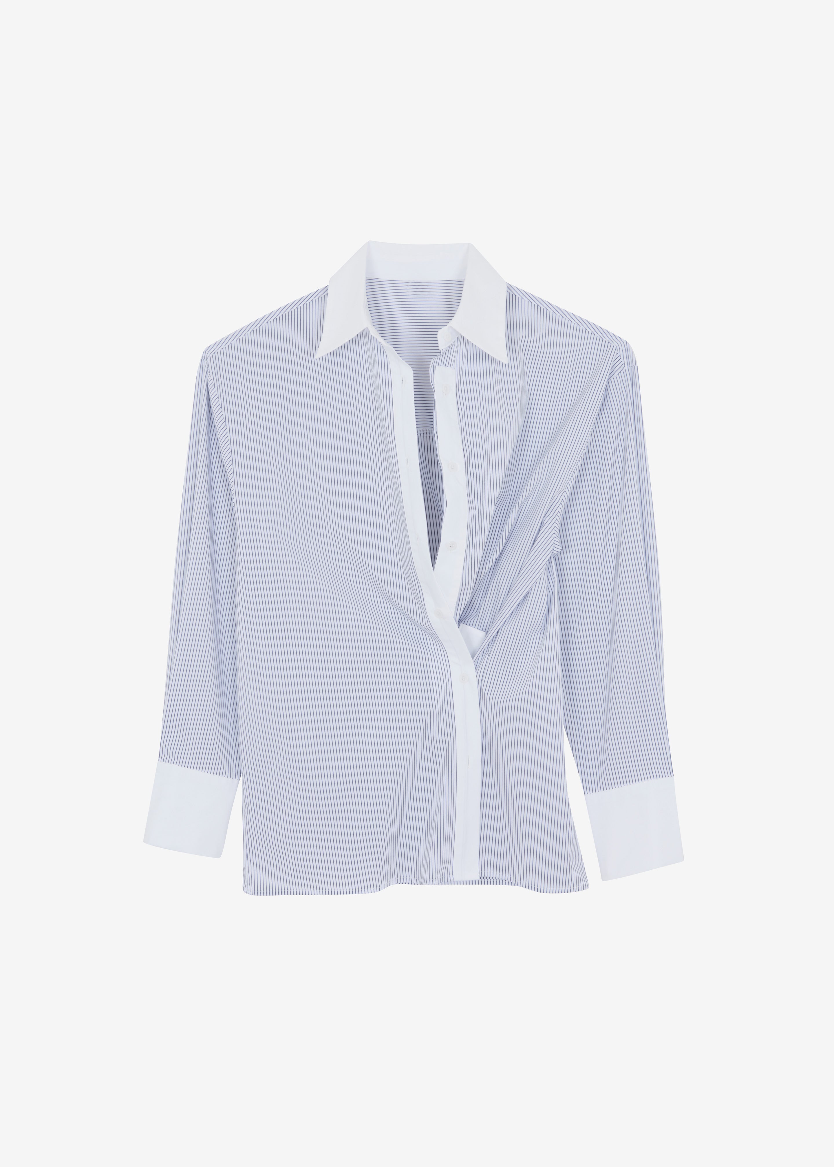 Nerina Button Up Shirt - Black/White Stripe - 9