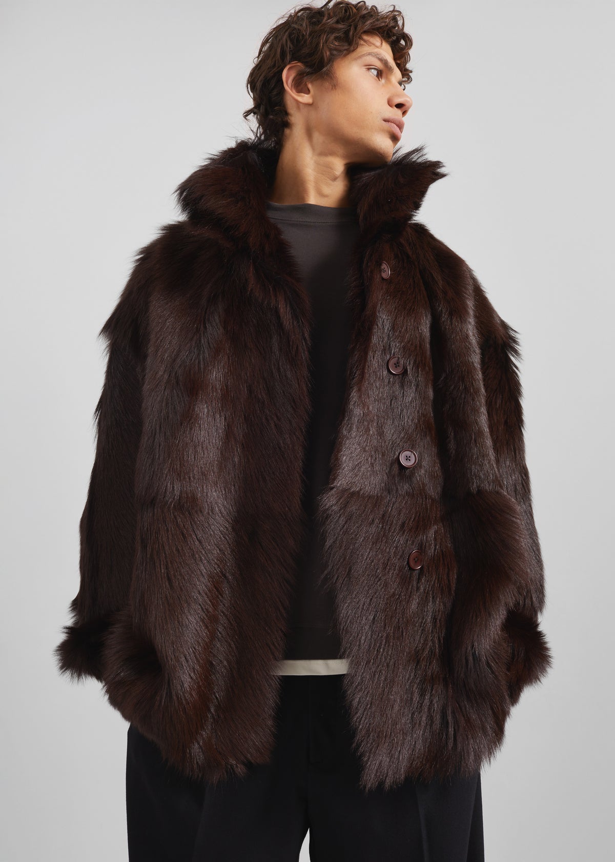 Nerola Funnel Neck Fur Coat - Plum - 6 - [gender-male]