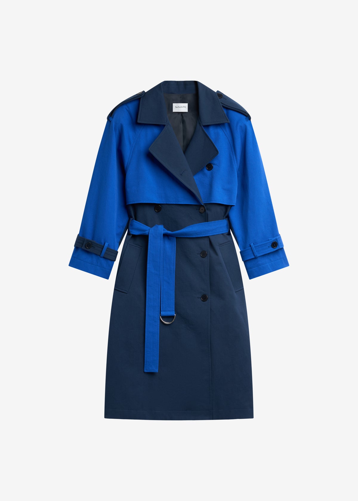Nesso Two-Tone Trench Coat - Blue Combo