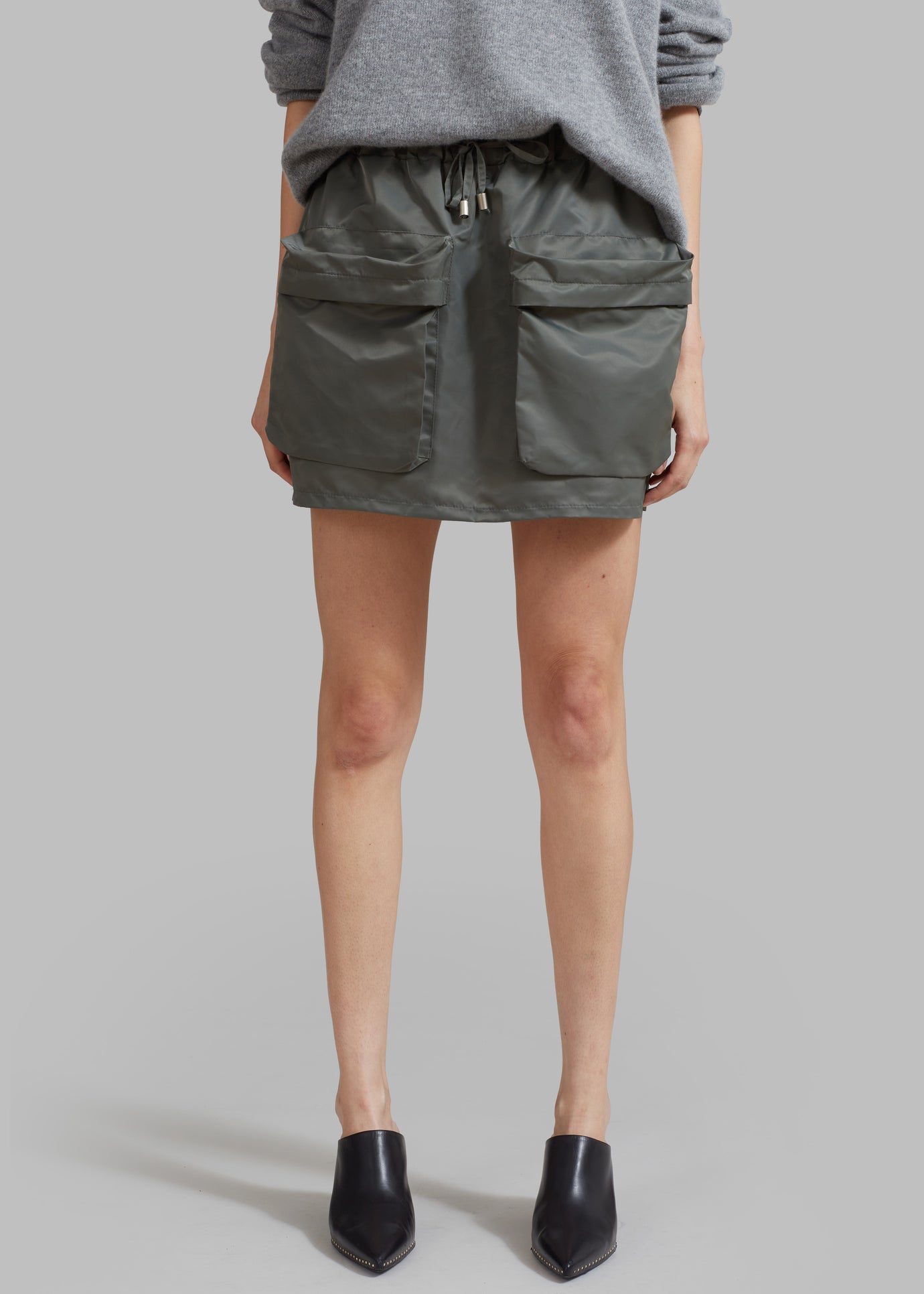 Neta Pocket Mini Skirt - Olive - 1