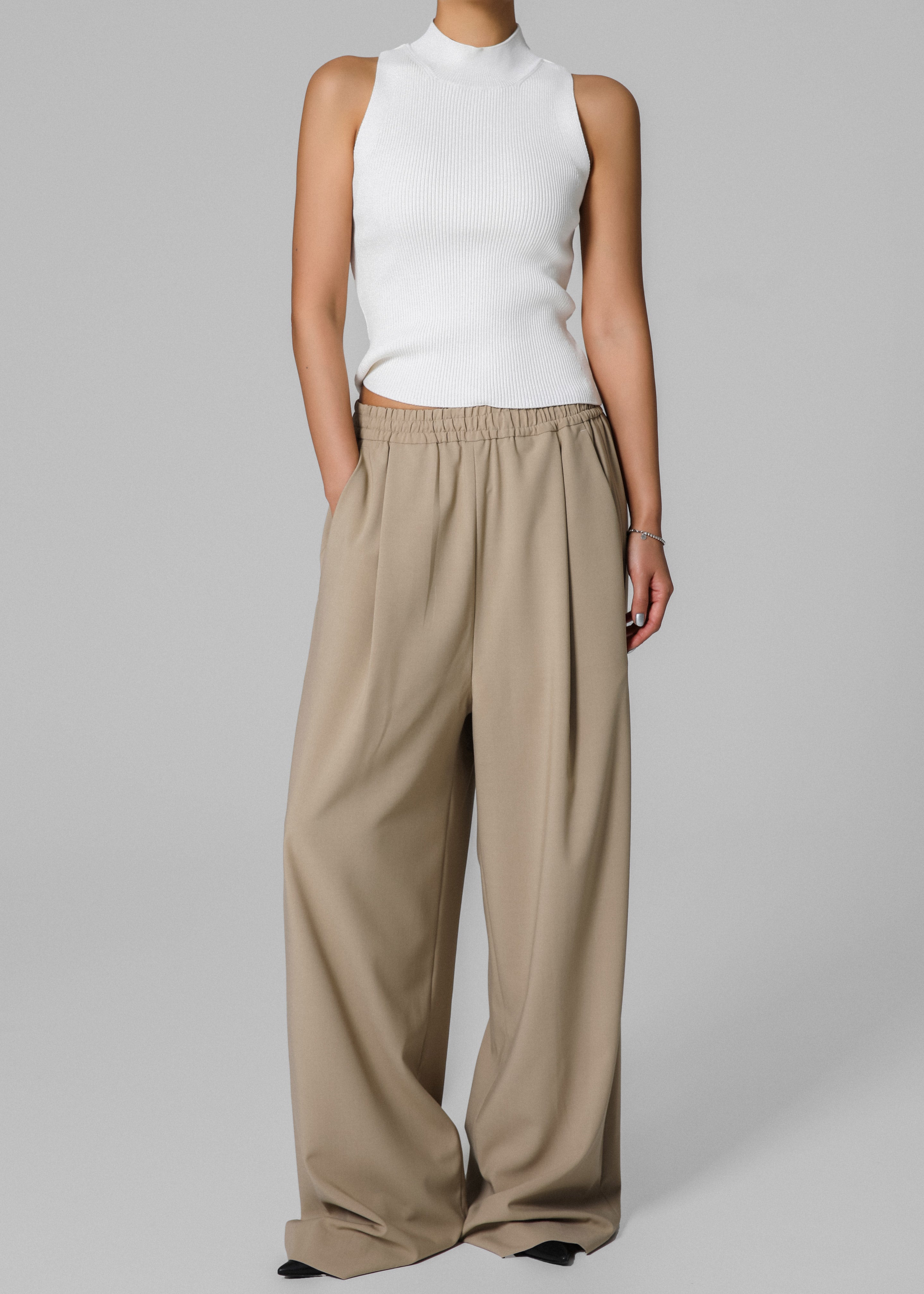 Neva Wide Trousers - Beige - 11