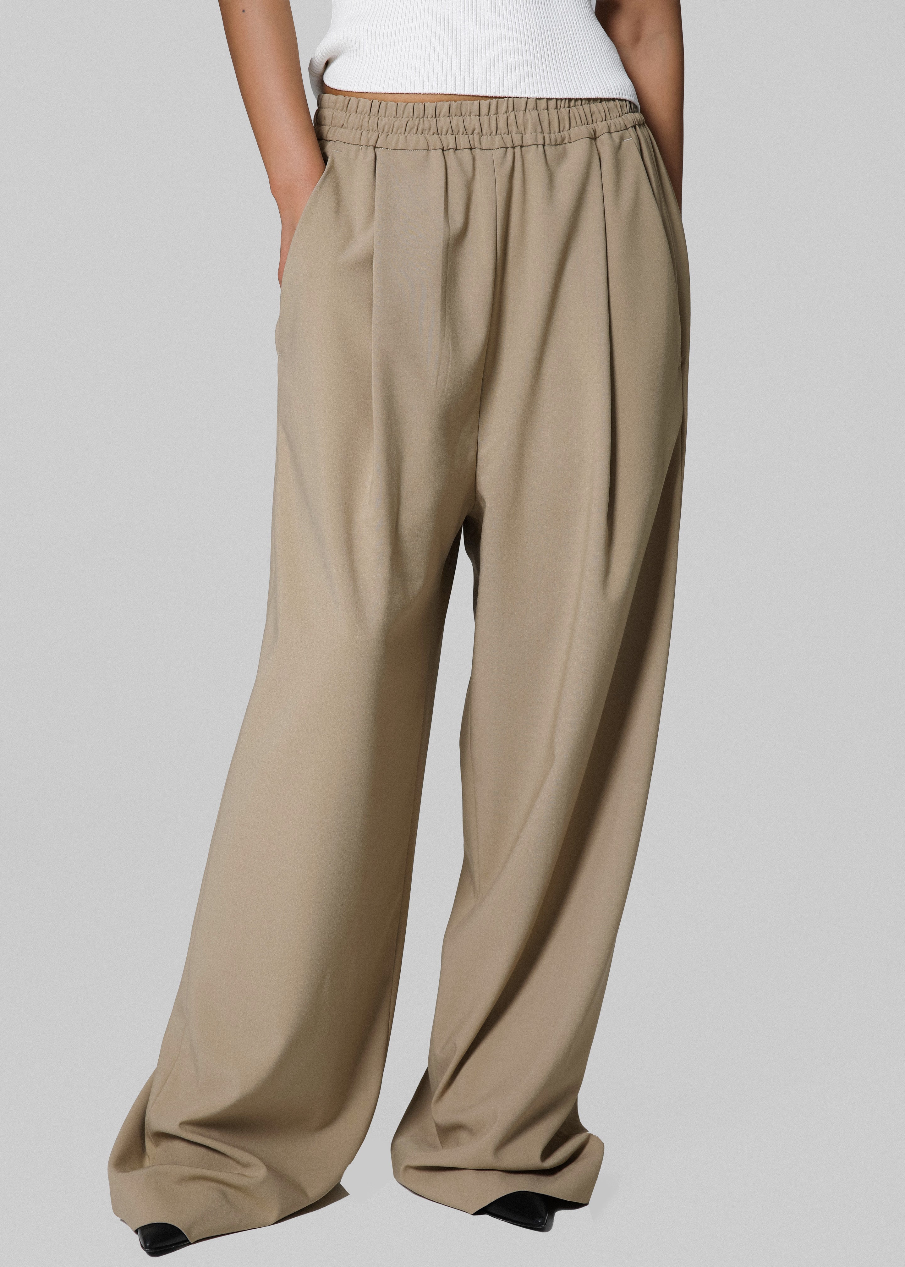 Neva Wide Trousers - Beige - 12