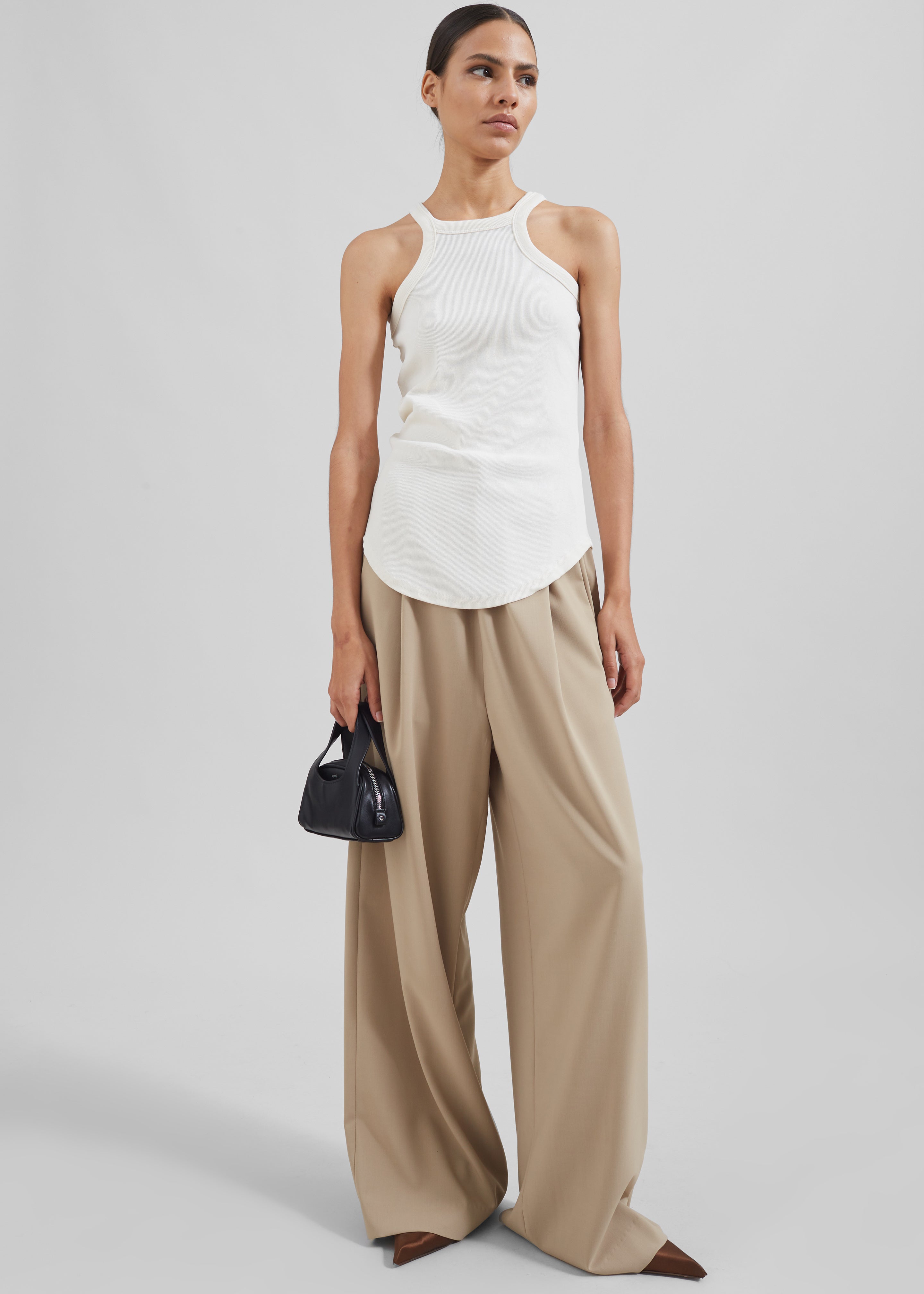 Neva Wide Trousers - Beige - 9