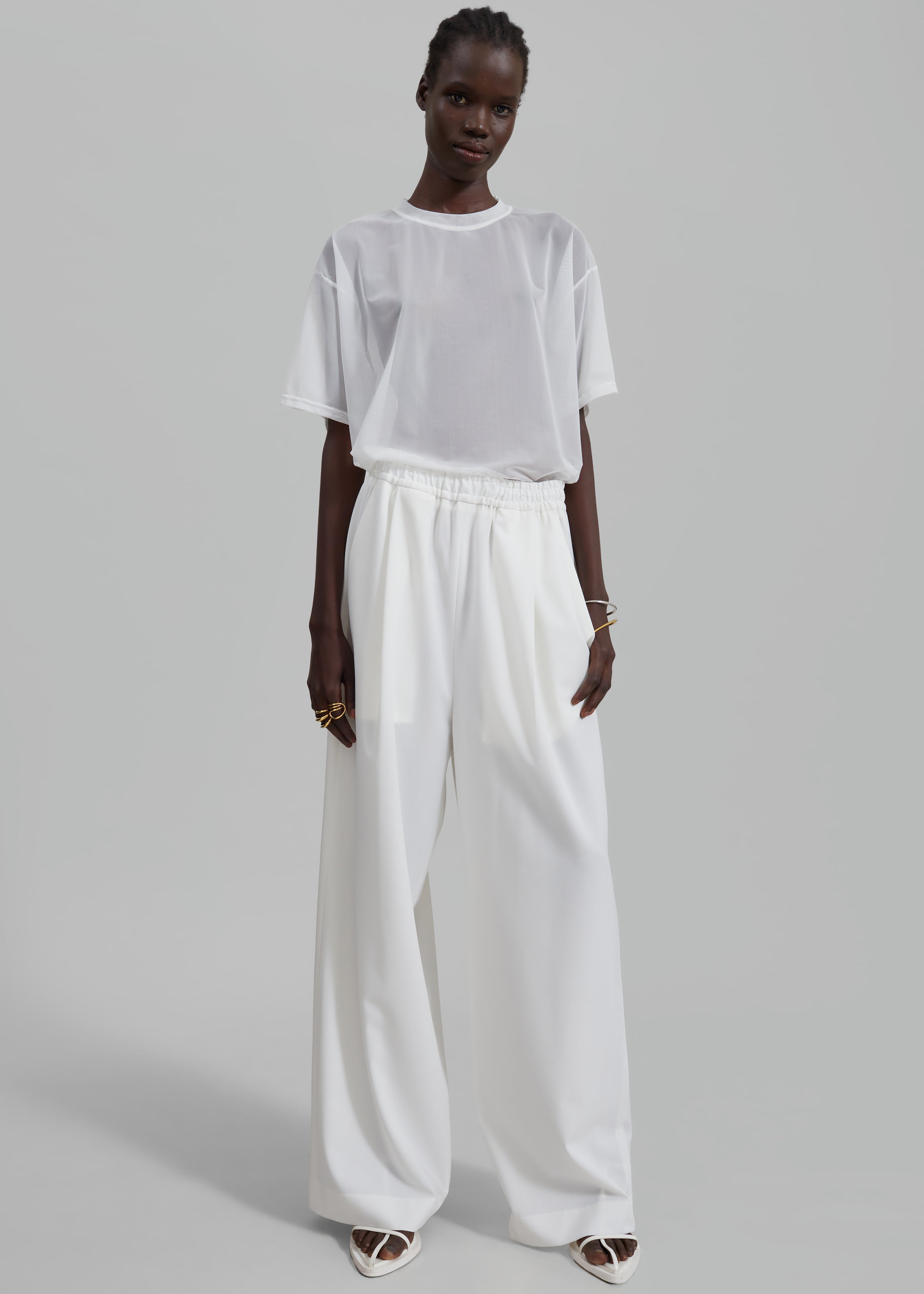 Neva Wide Trousers - White - 4