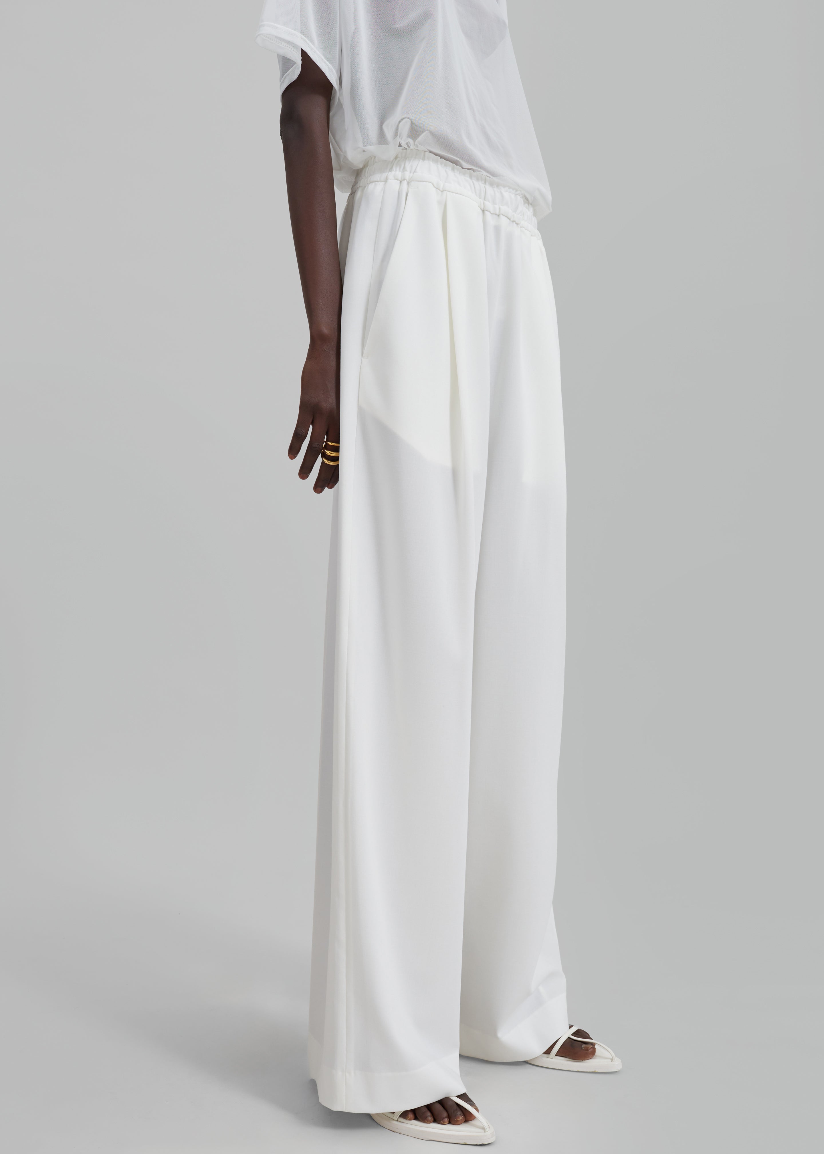 Neva Wide Trousers - White - 5