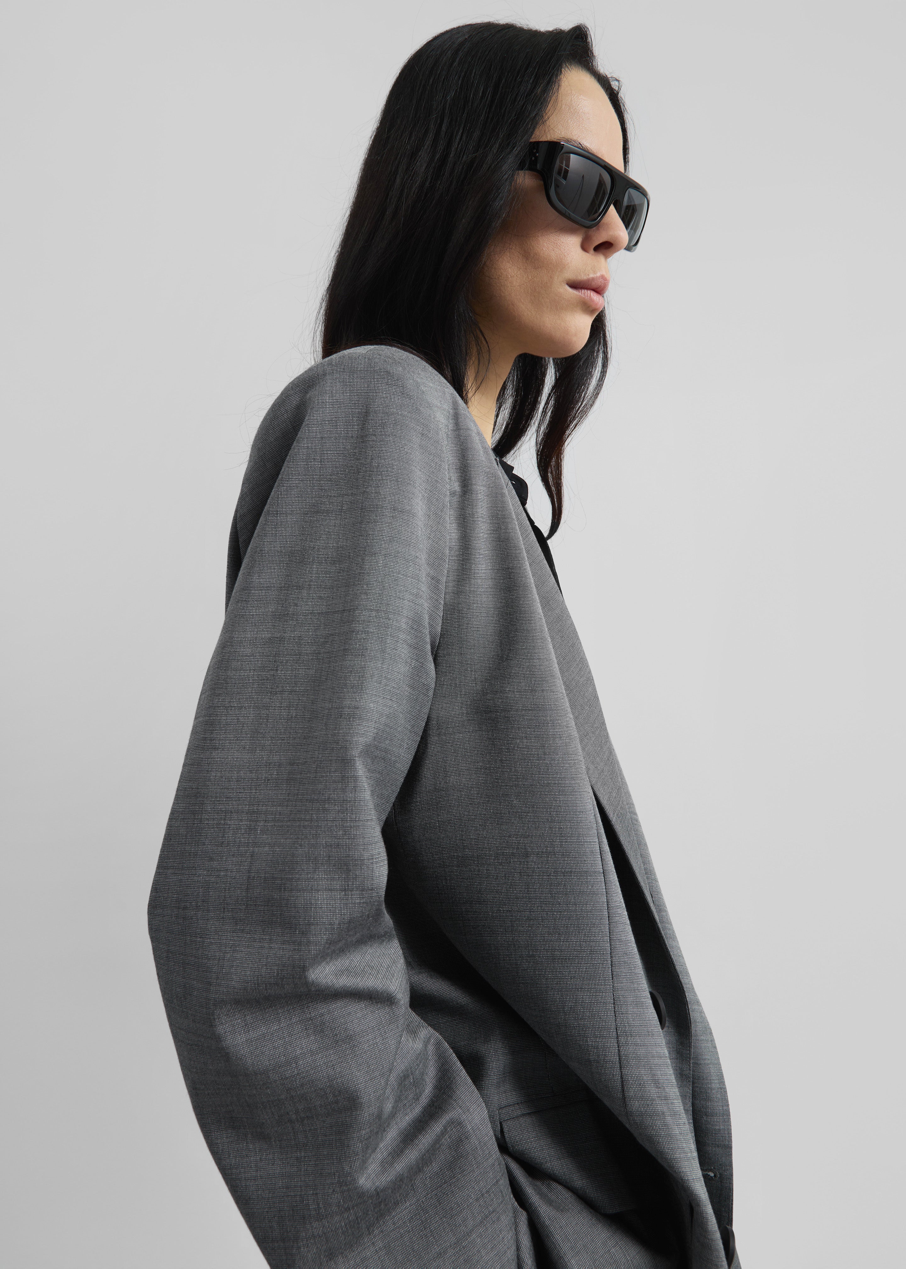 Newark Double Breasted Blazer - Grey Melange – The Frankie Shop