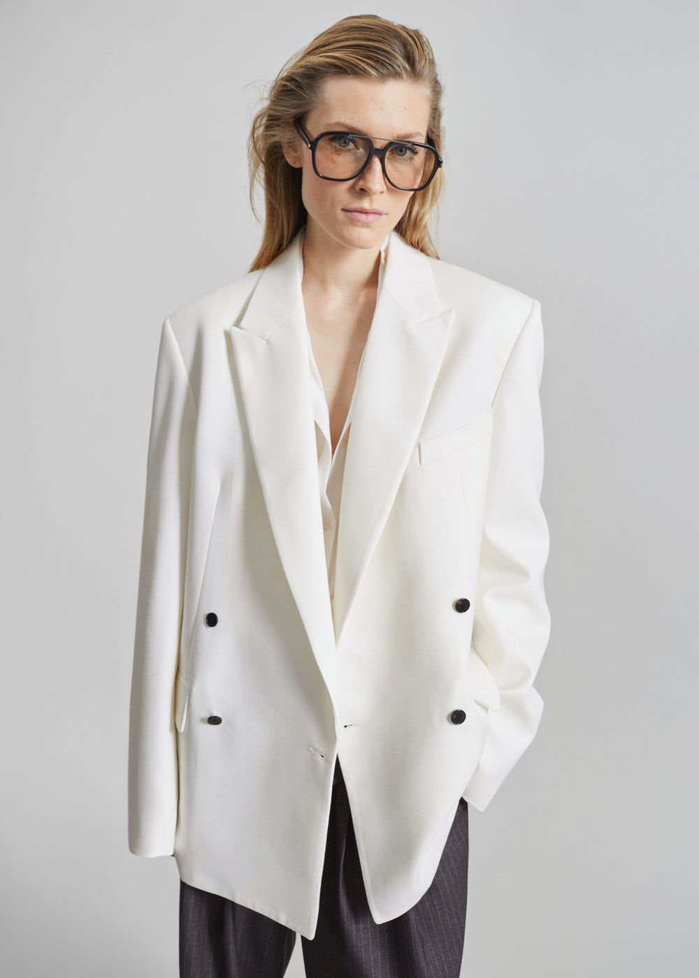 Newark Double Breasted Blazer - Ivory