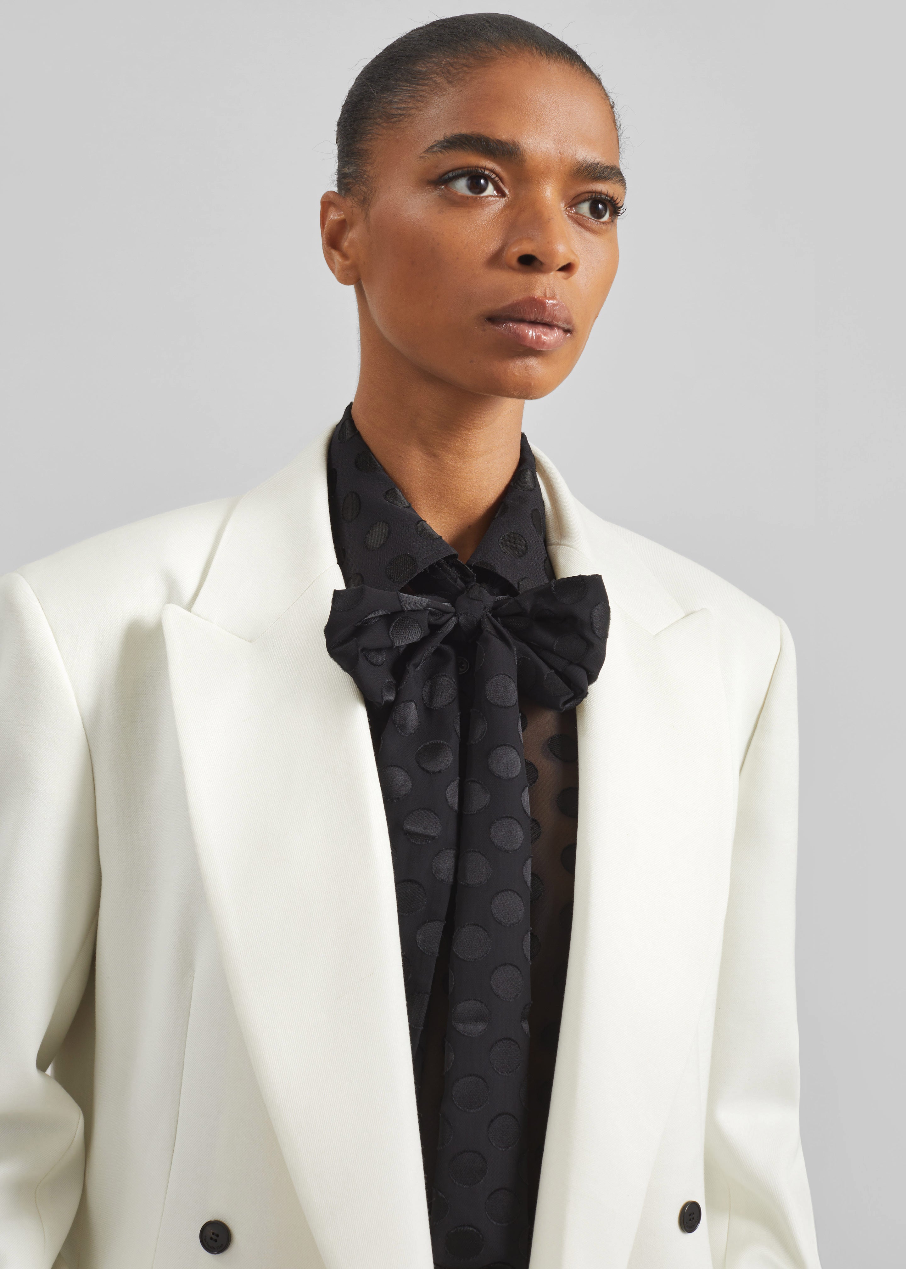 Newark Double Breasted Blazer - Ivory – The Frankie Shop