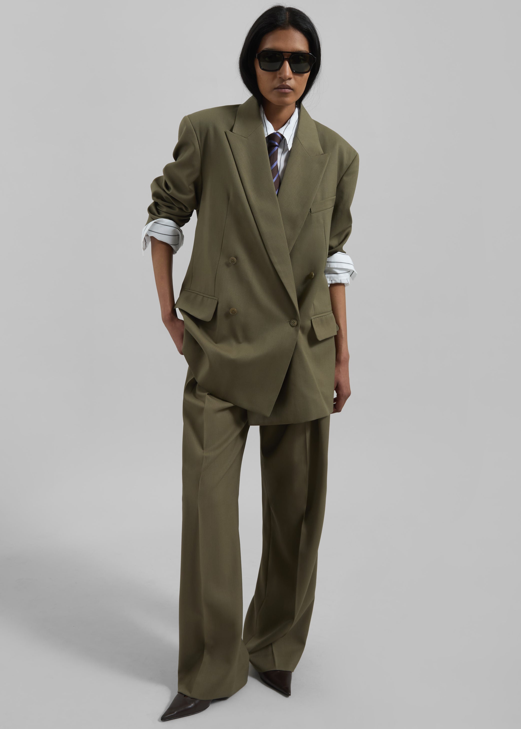 Shop the look image for Newark Double Breasted Blazer - Khaki