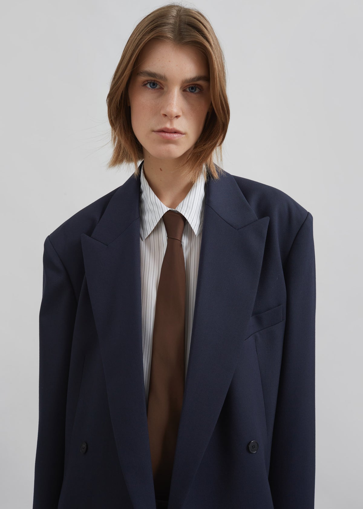 Newark Double Breasted Blazer - Navy - 5