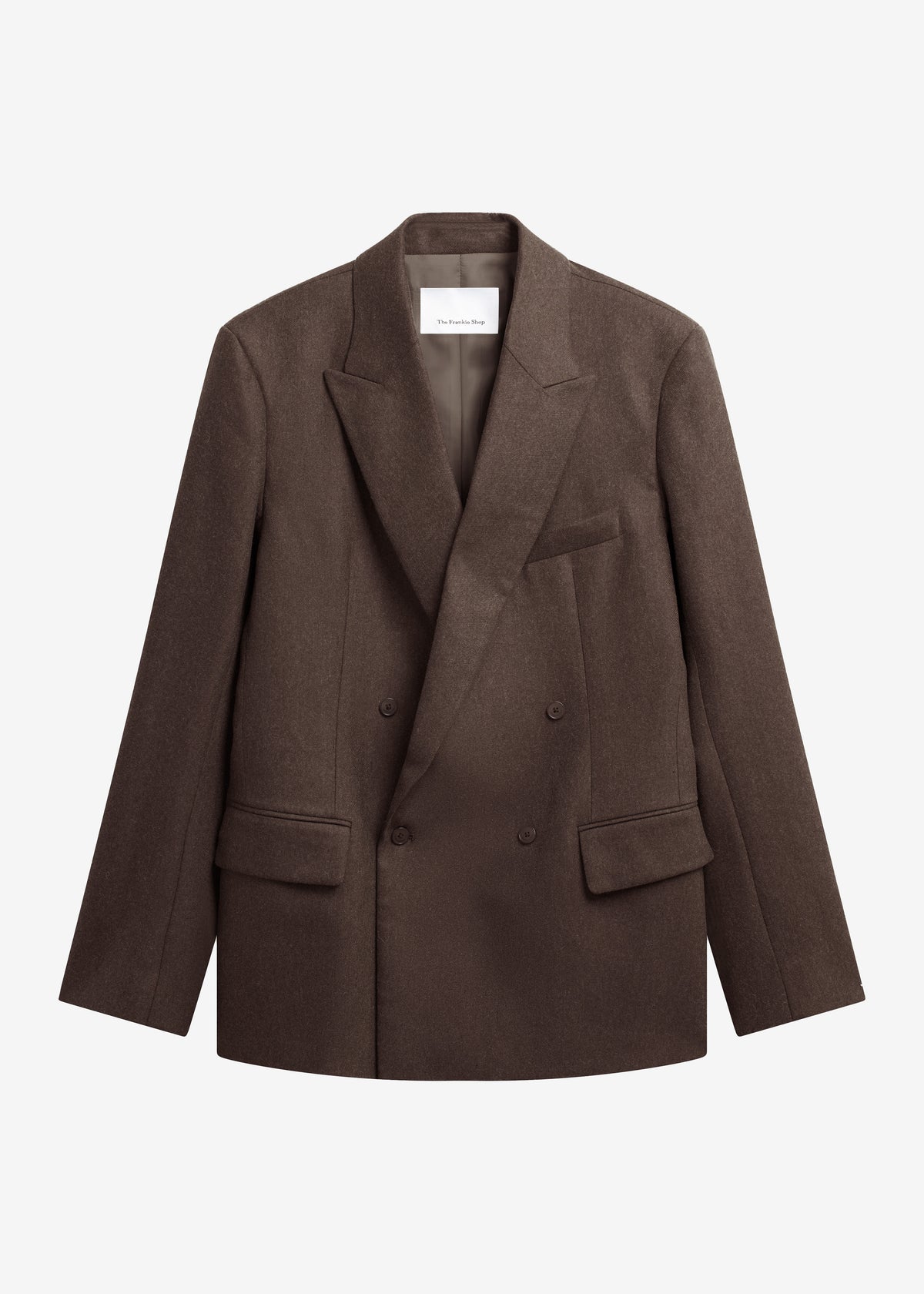 Newark Flannel Double Breasted Blazer - Mocha - 9