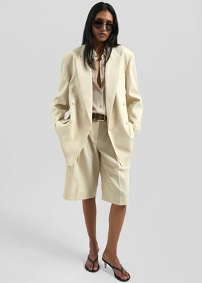 Newark Double Breasted Blazer - Cement