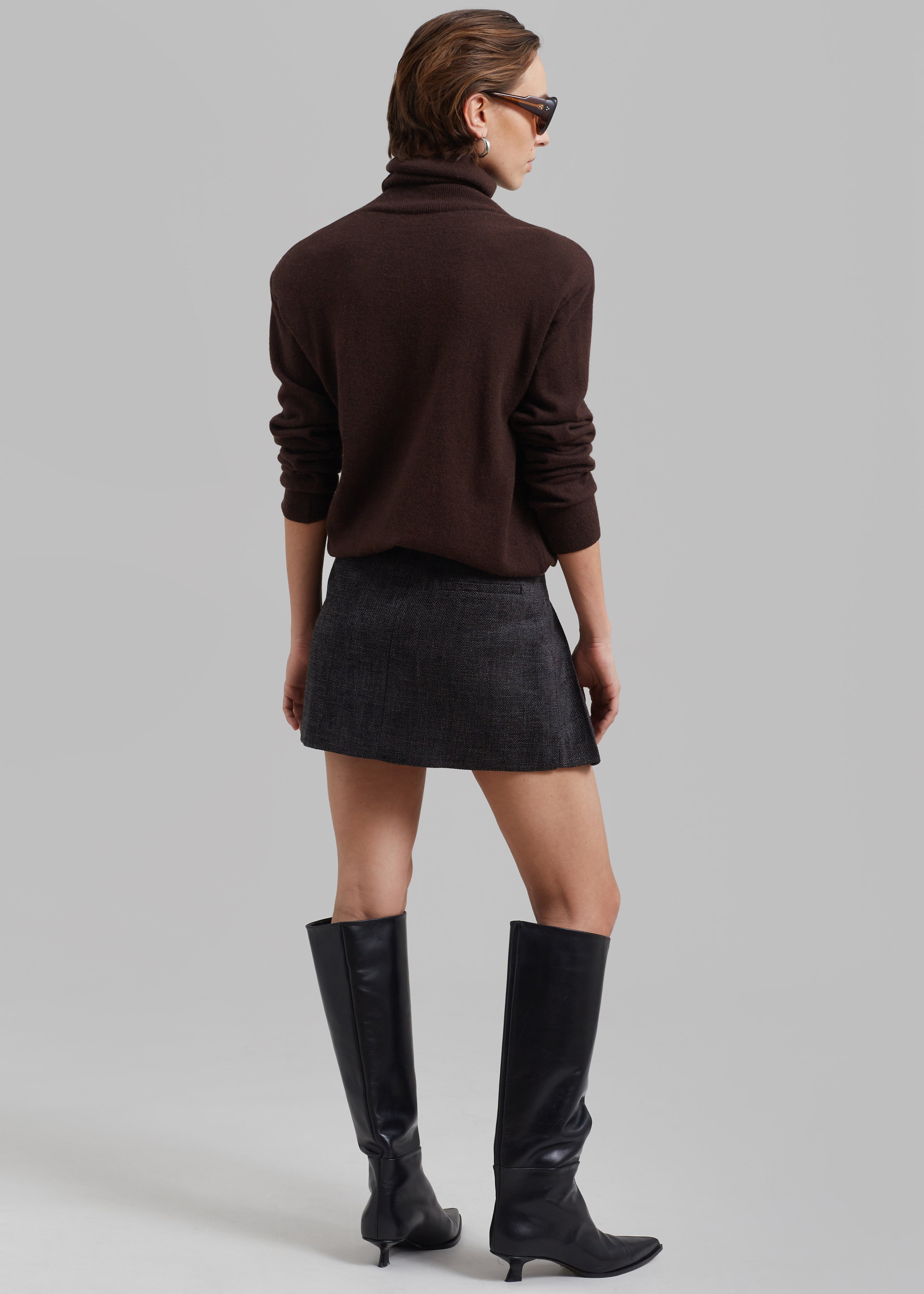 Niamh Mini Pleated Skirt - Charcoal - 6
