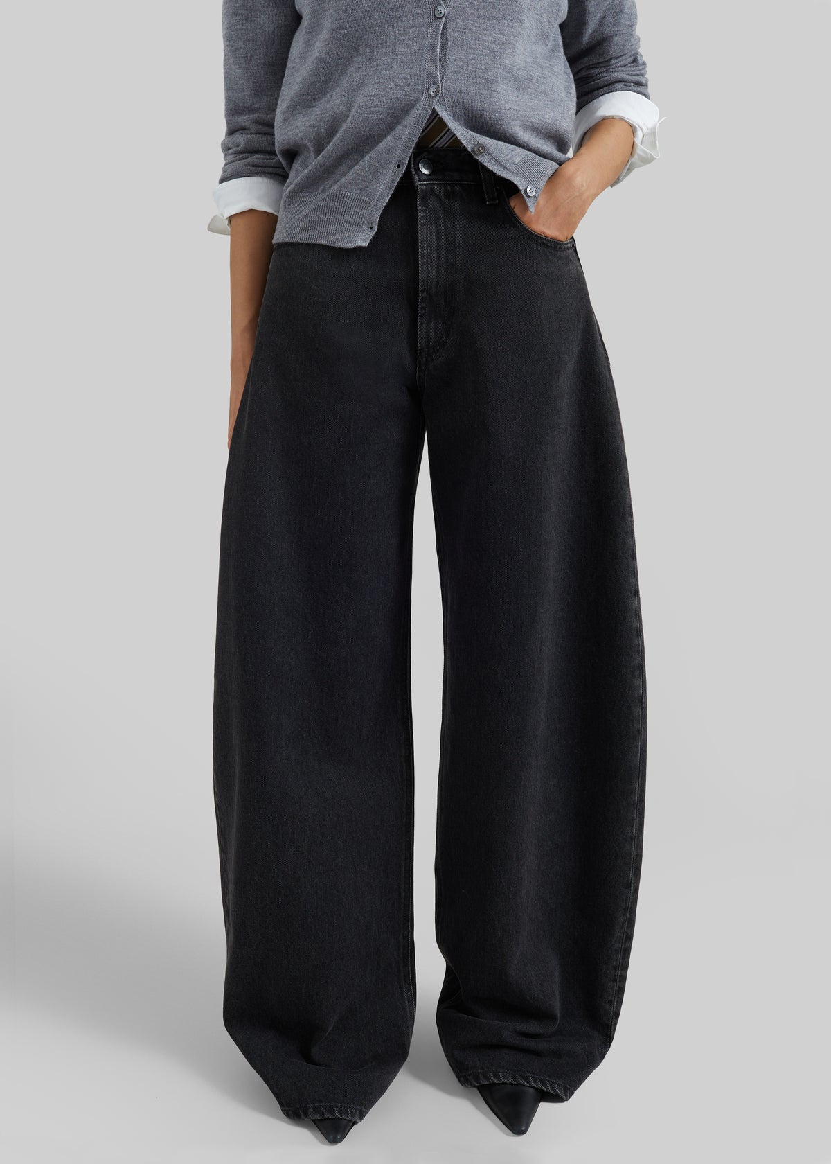Nick Barrel Leg Jeans - Black Wash - 2