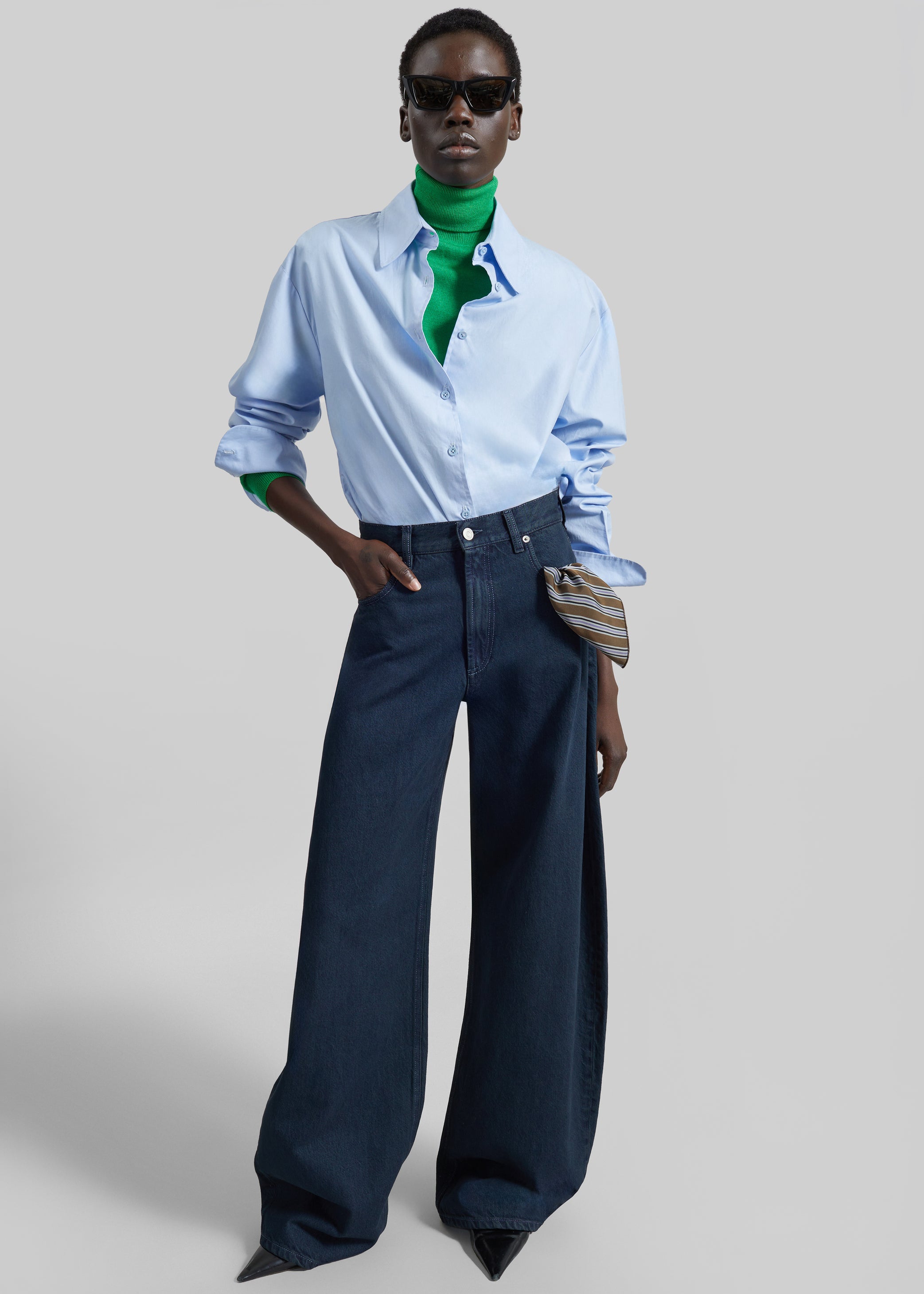 Shop the look image for Nick Barrel Leg Jeans - Dark Wash