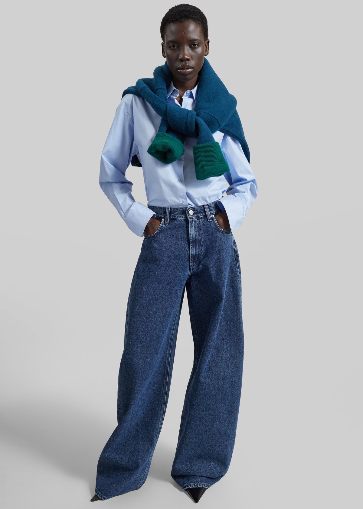 Shop the look image for Nick Barrel Leg Jeans - Medium Wash