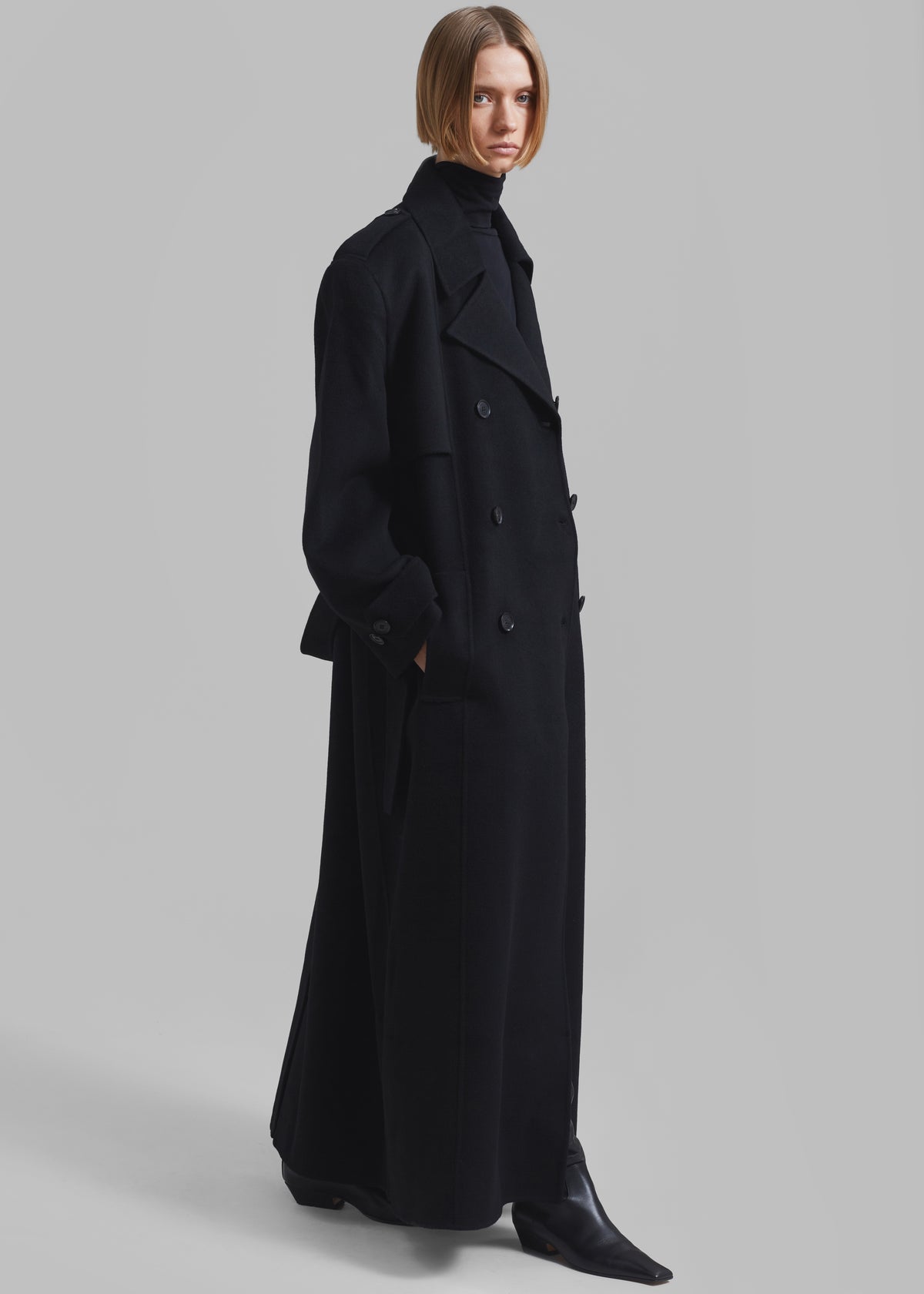 Nikola Padded Trench Coat - Black - 6