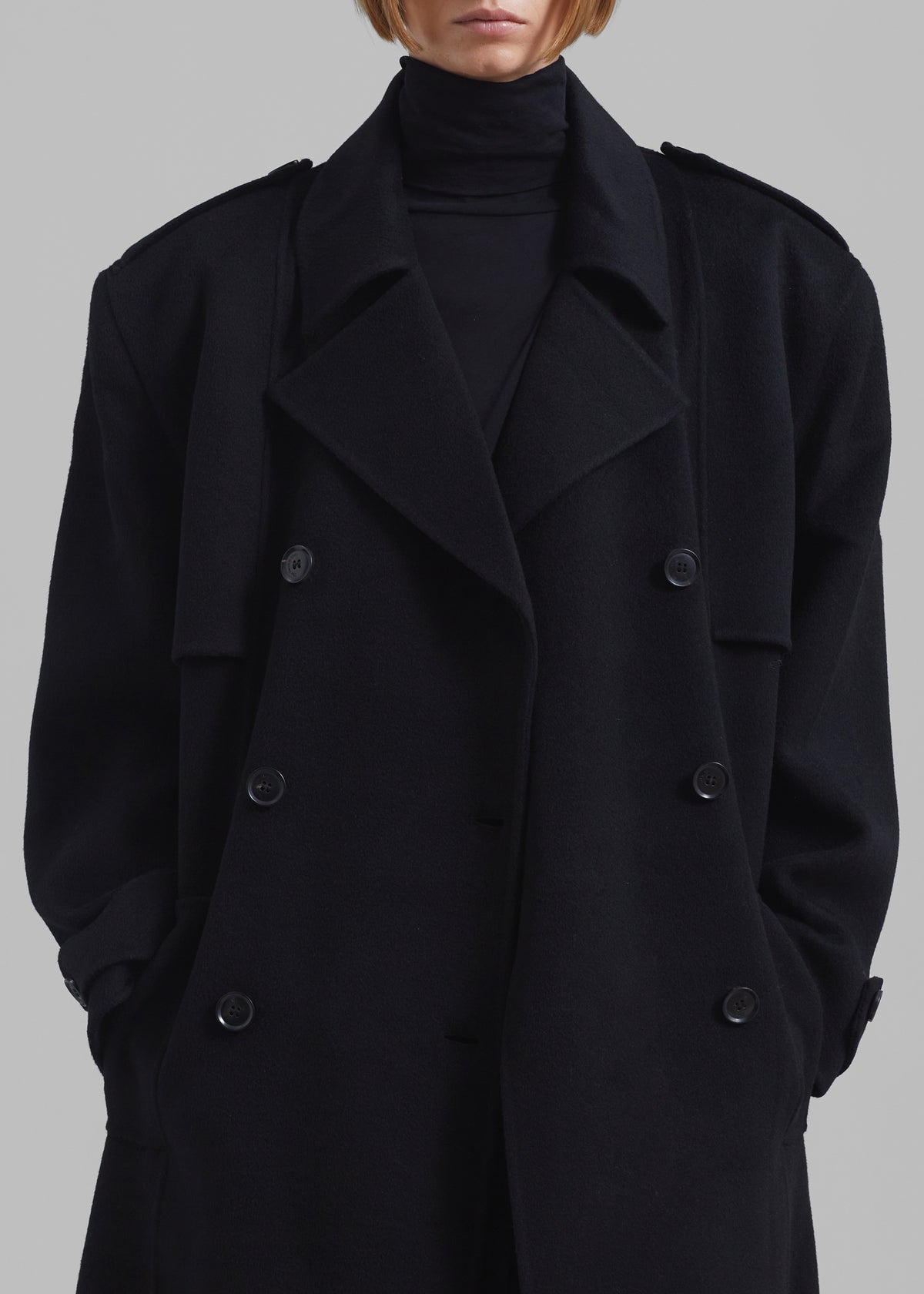 Nikola Padded Trench Coat - Black - 5