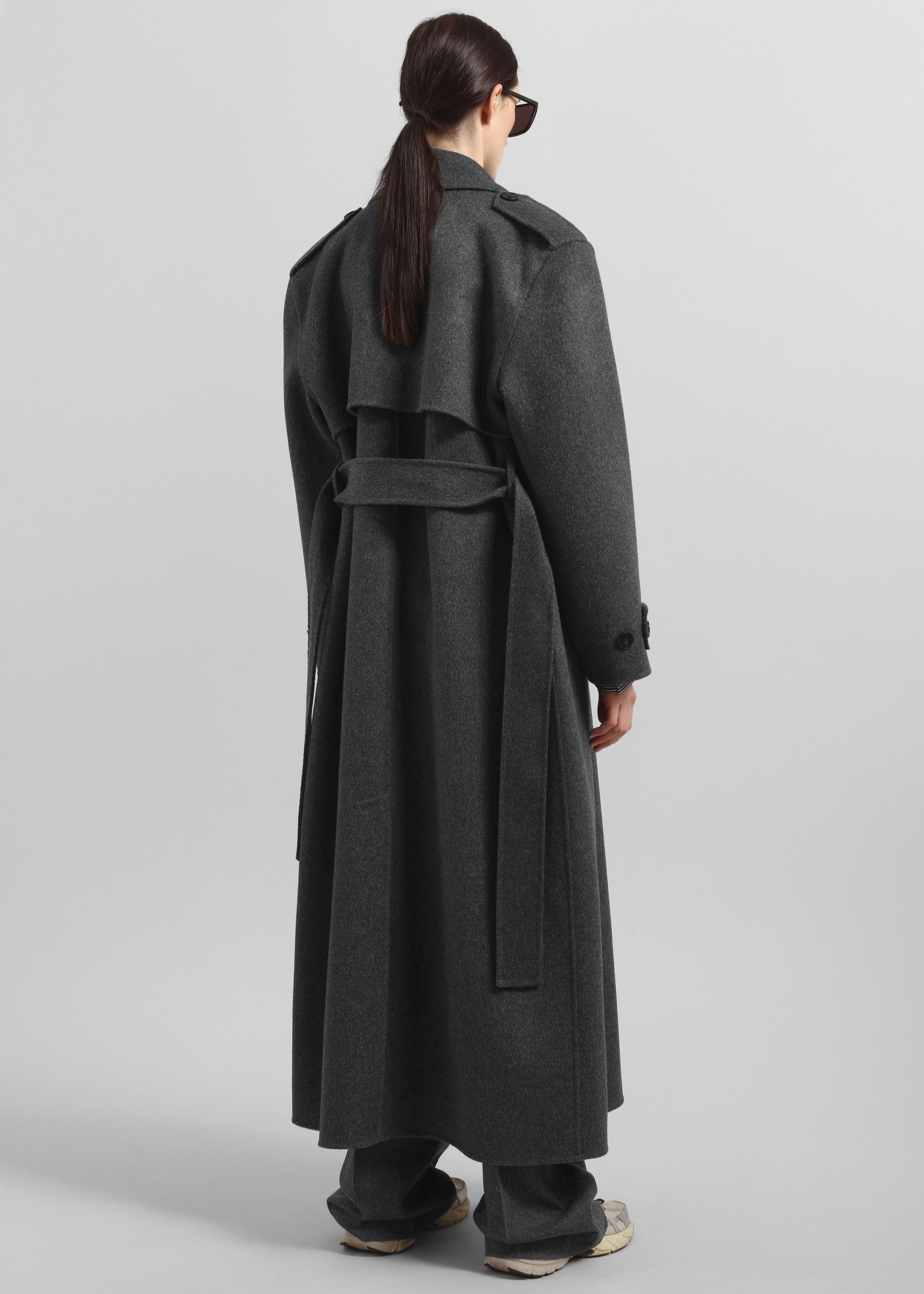 Nikola Padded Trench Coat - Dark Grey Melange - 6