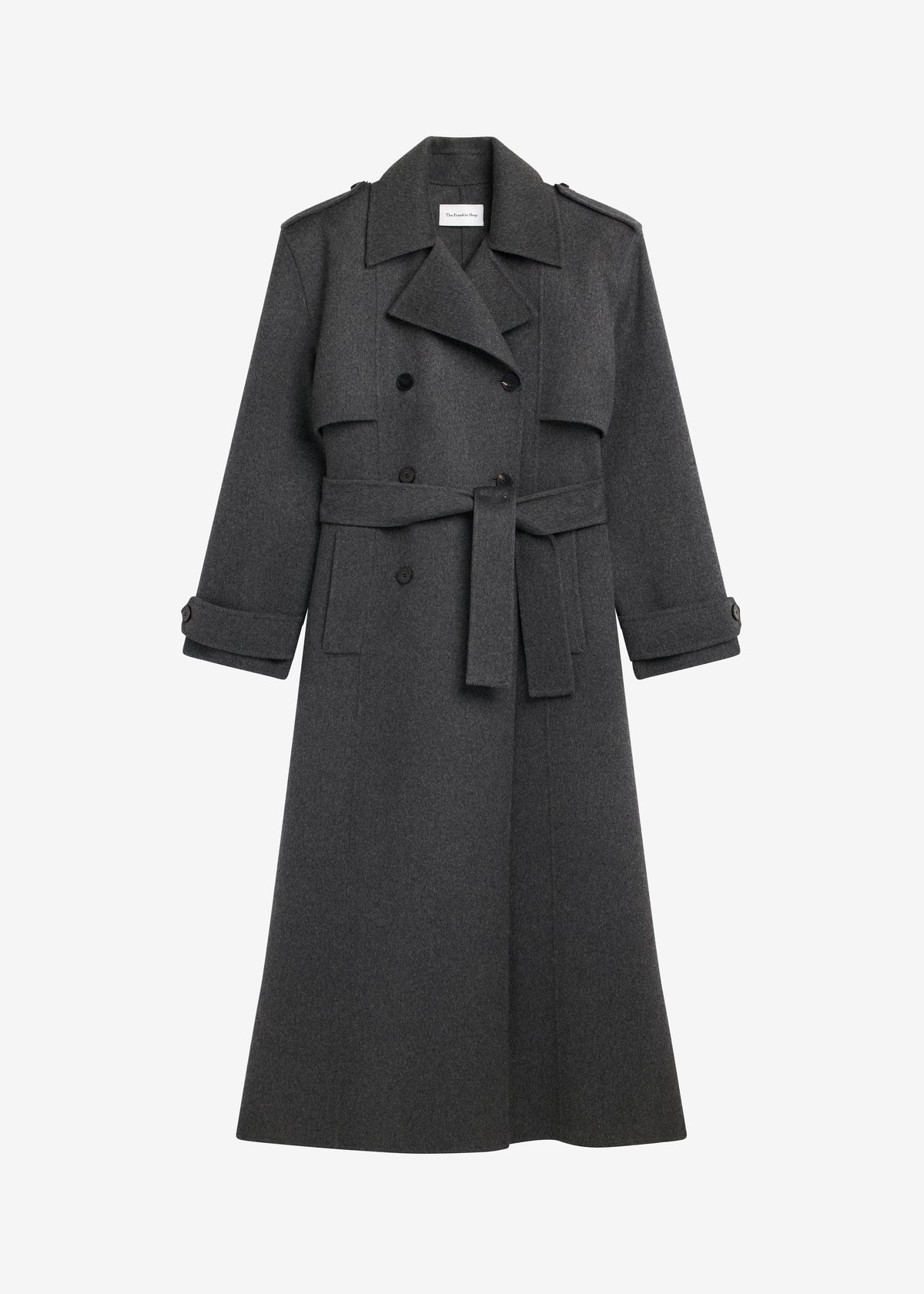 Nikola Padded Trench Coat - Dark Grey Melange - 7