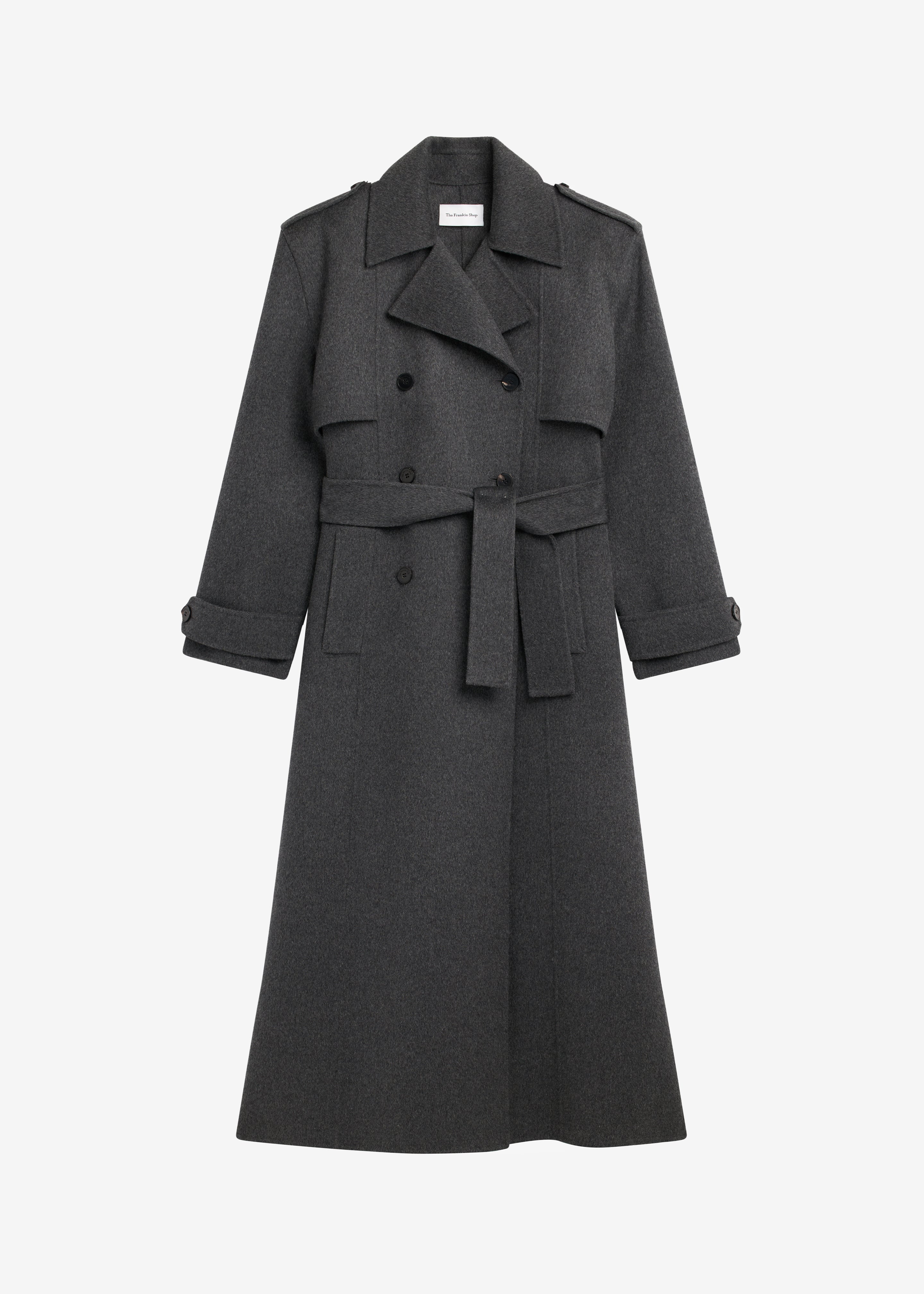 Nikola Padded Trench Coat - Dark Grey Melange - 7